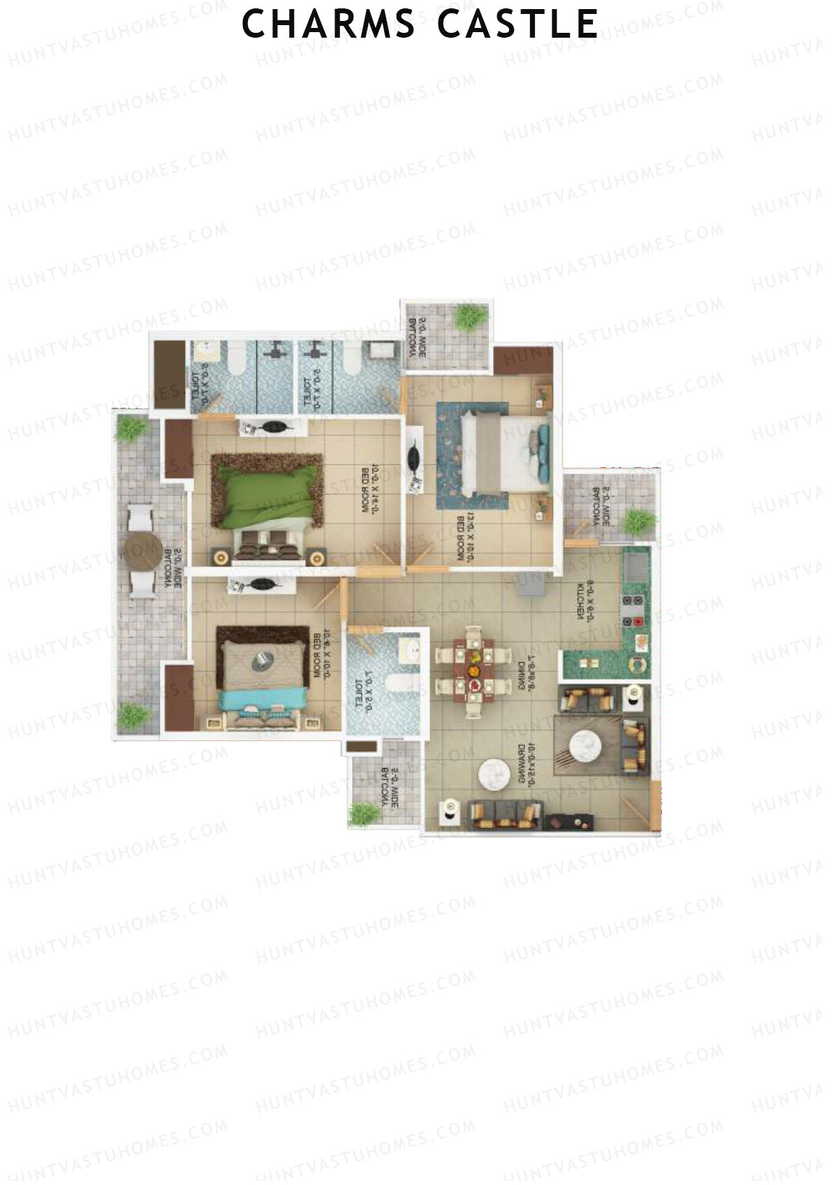 Charms Castle Tower H1 Unit 2 Floor Plan