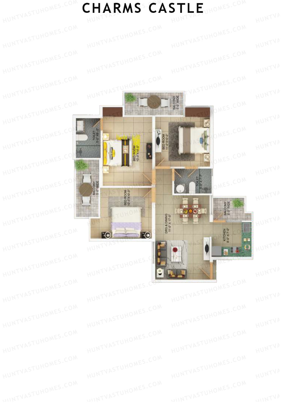 Charms Castle Tower H1 Unit 3 Floor Plan