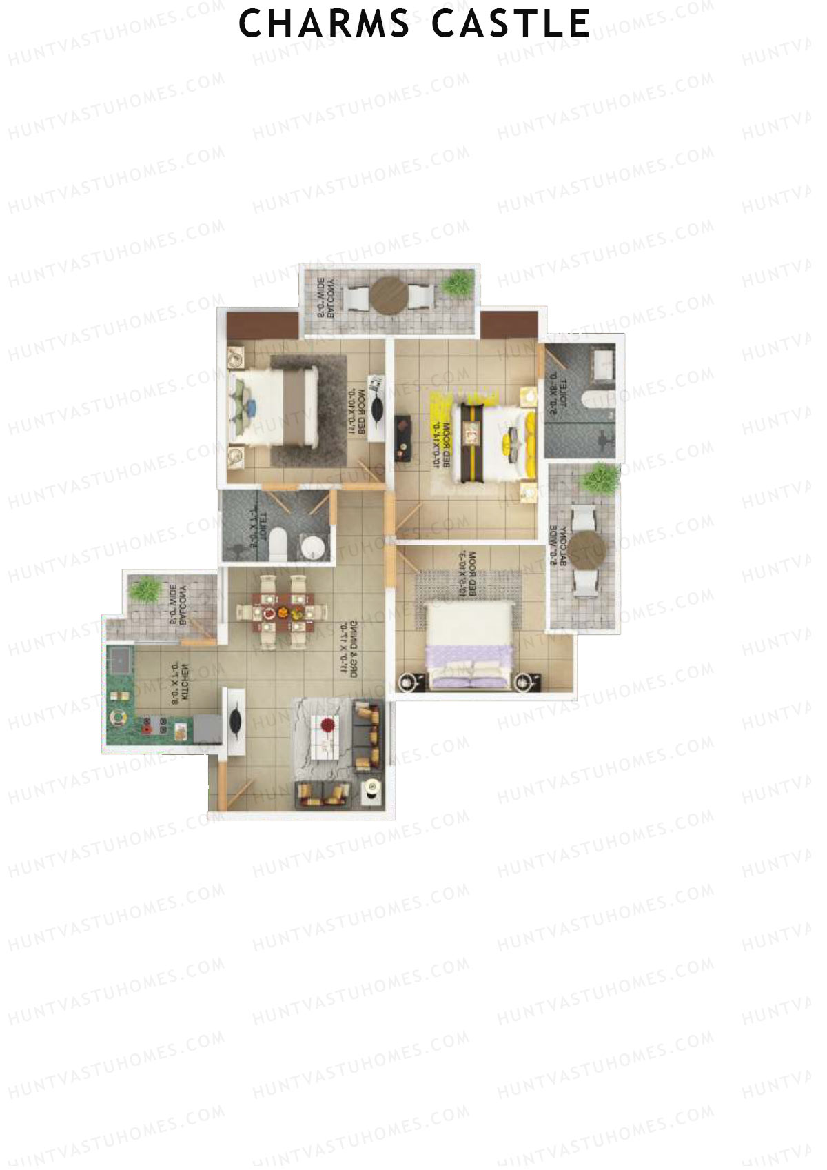 Charms Castle Tower H1 Unit 4 Floor Plan
