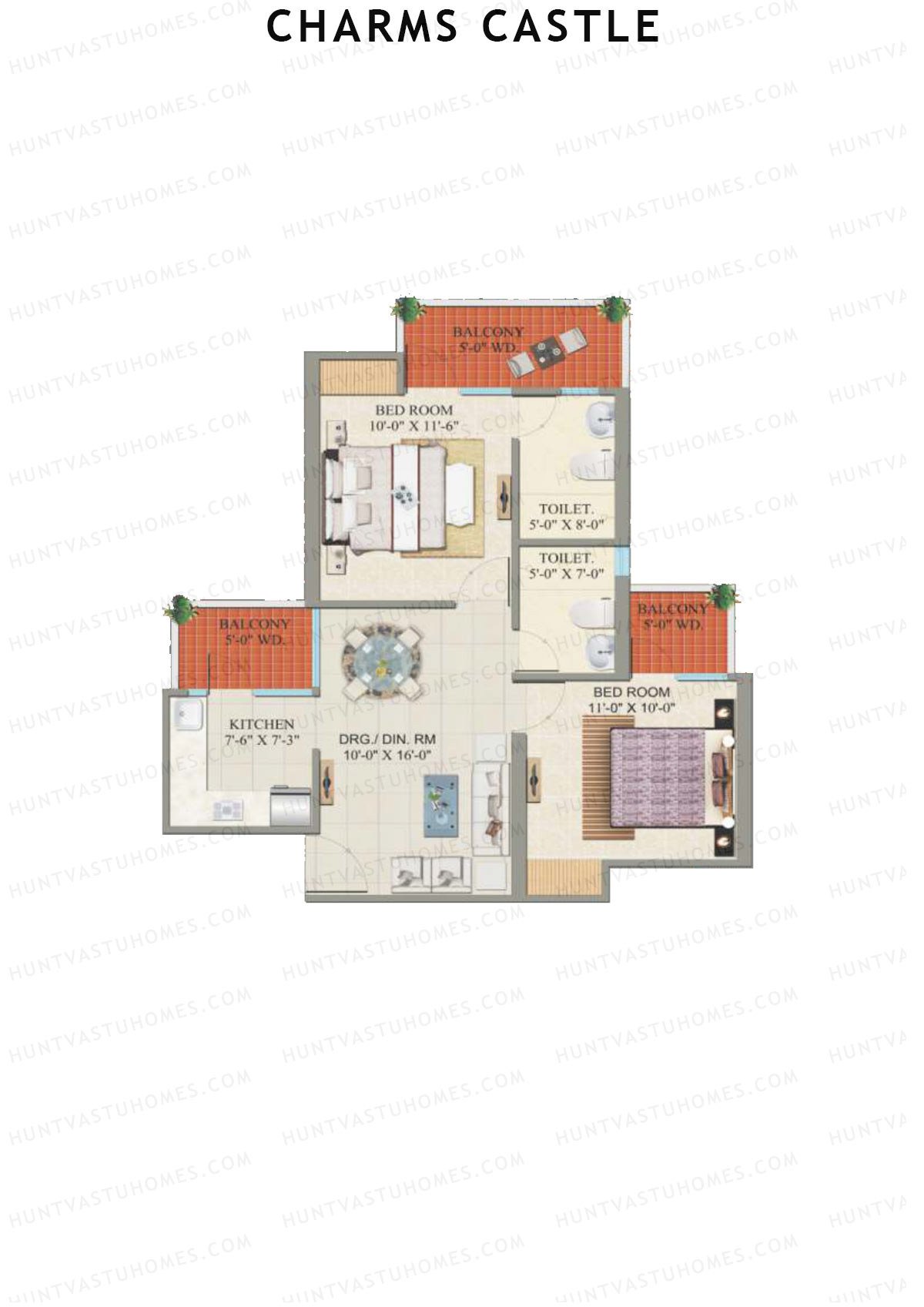 Charms Castle Tower H1 Unit 5 Floor Plan