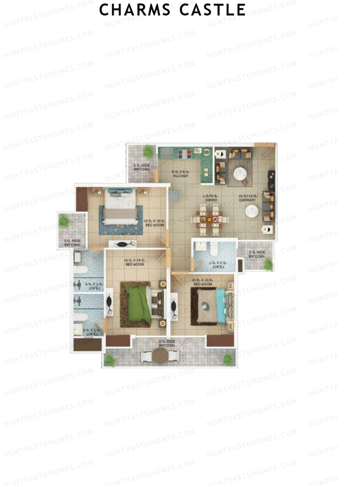 Charms Castle Tower H2 Unit 1 Floor Plan