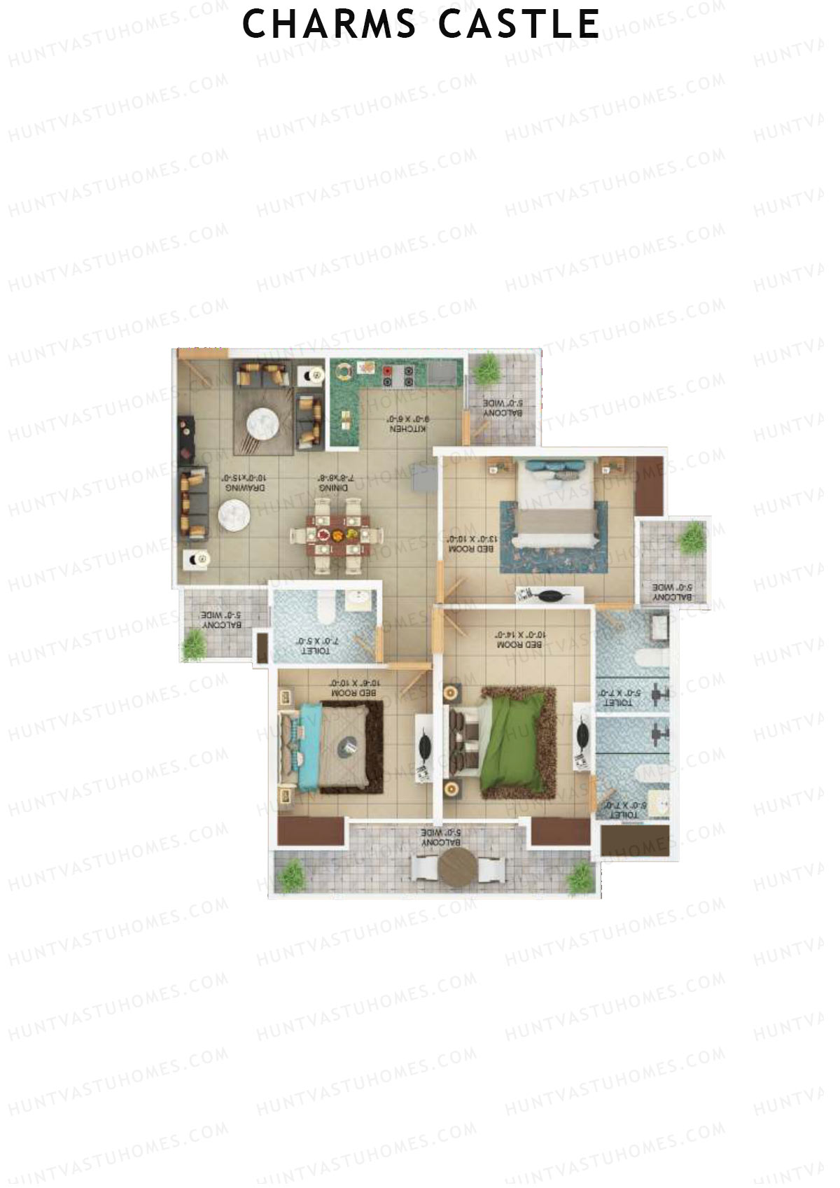 Charms Castle Tower H2 Unit 2 Floor Plan
