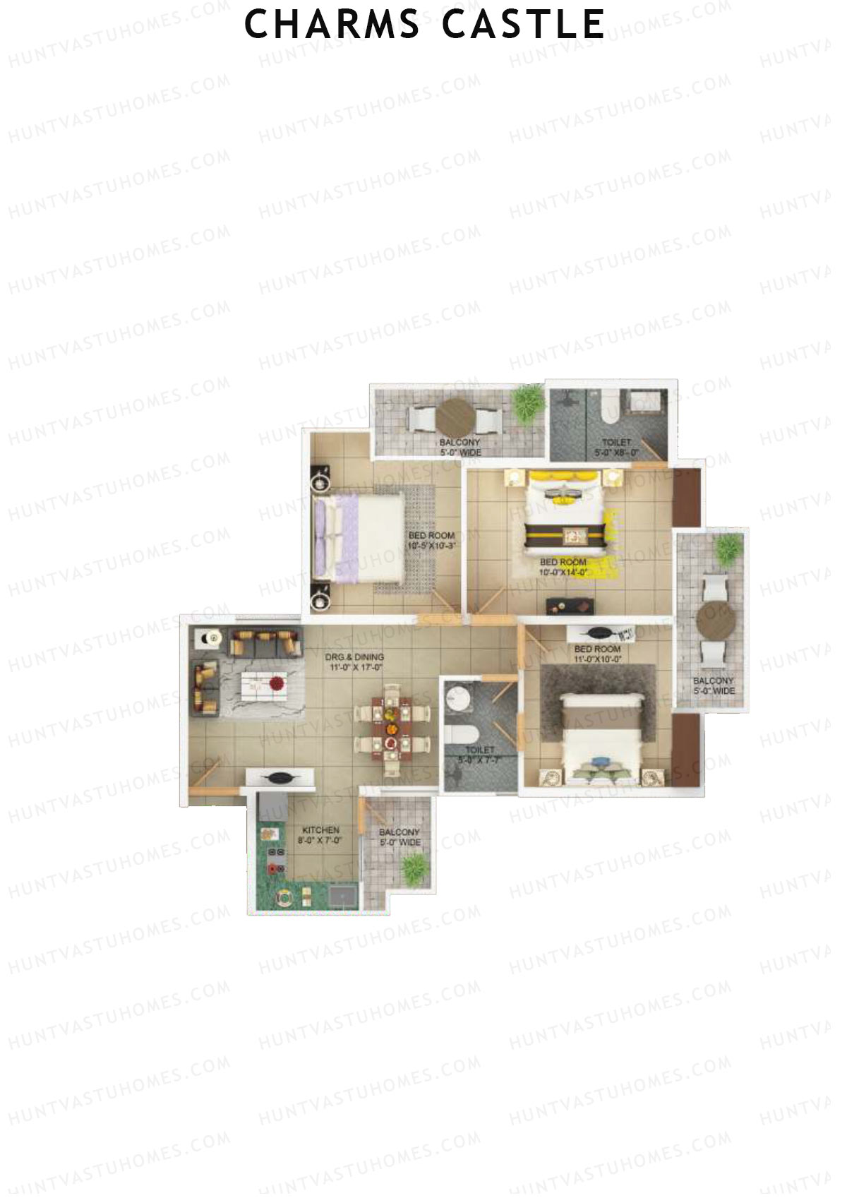 Charms Castle Tower H2 Unit 4 Floor Plan