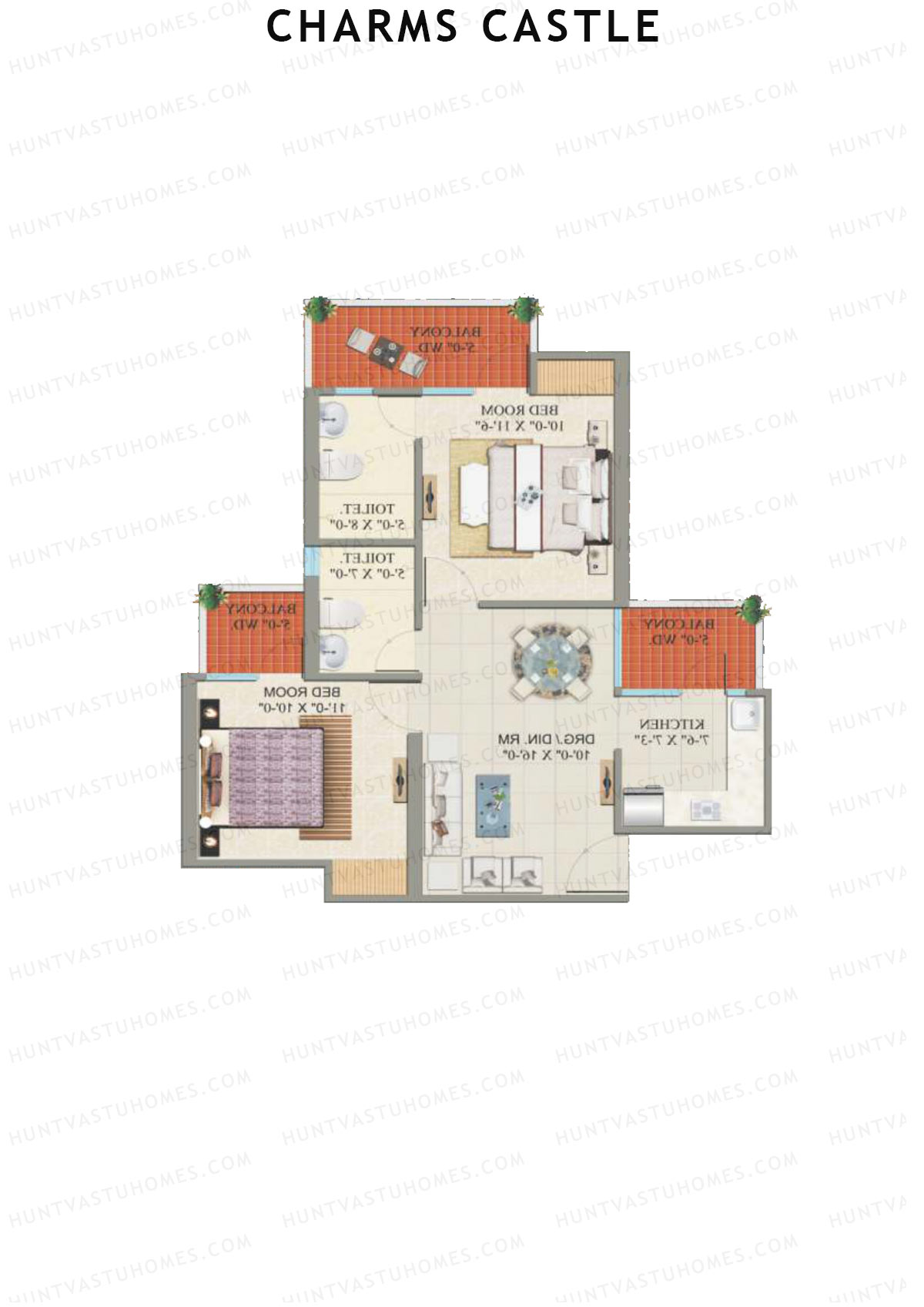 Charms Castle Tower H2 Unit 5 Floor Plan