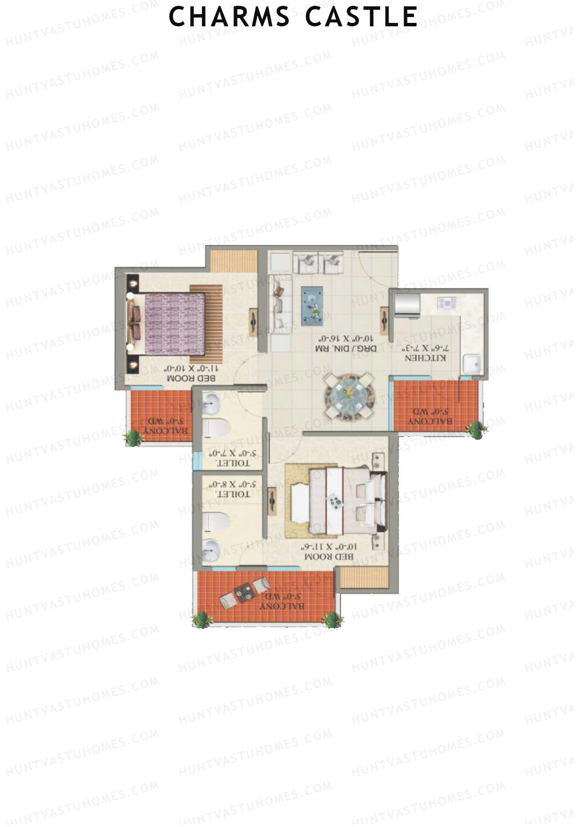 Charms Castle Tower H2 Unit 6 Floor Plan