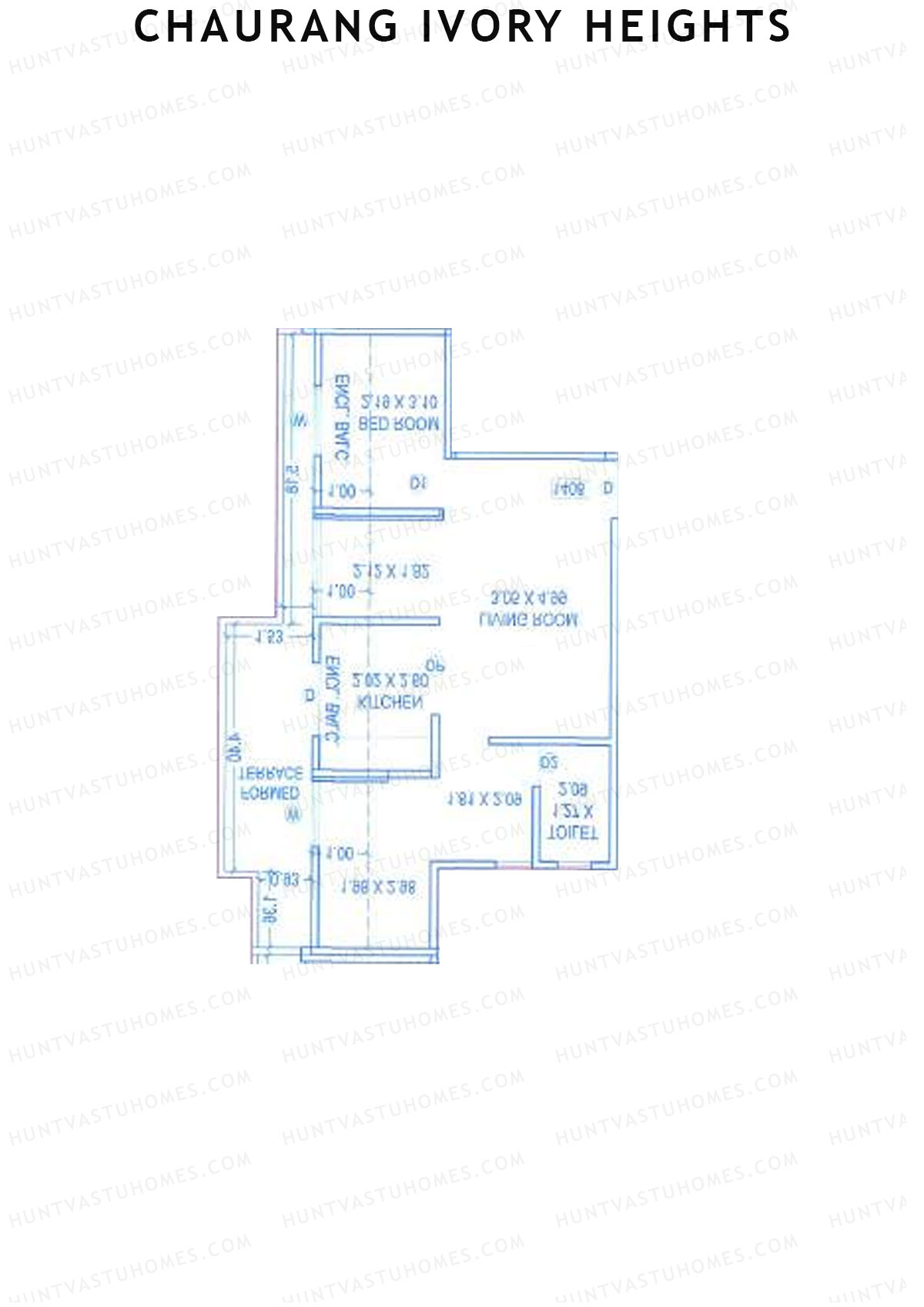 Chaurang Ivory Heights, Wing C, Unit 11, 1BHK, Carpet Area 488   sq ft 