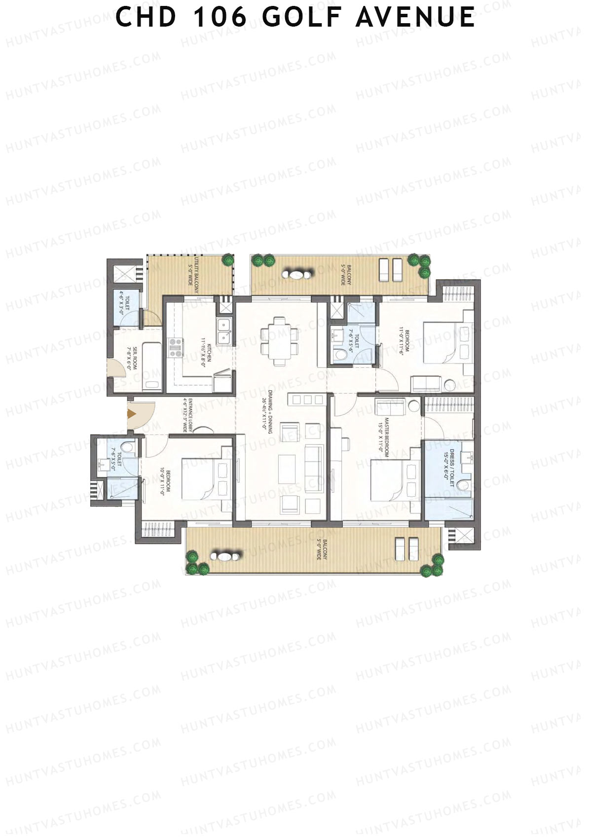 CHD 106 Golf Avenue Tower 1 Unit 1 Floor Plan
