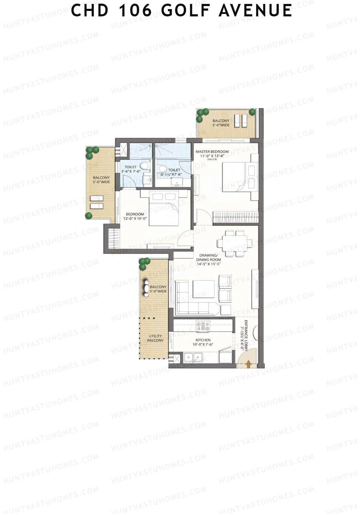 CHD 106 Golf Avenue Tower 2 Unit 1 Floor Plan