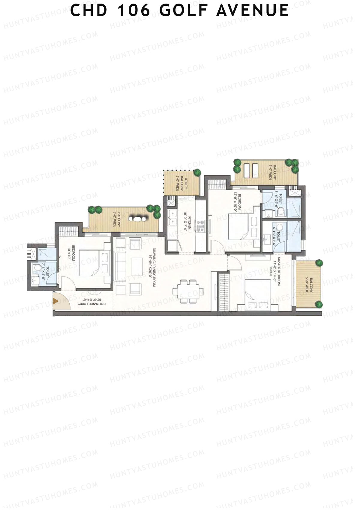 CHD 106 Golf Avenue Tower 2 Unit 3 Floor Plan