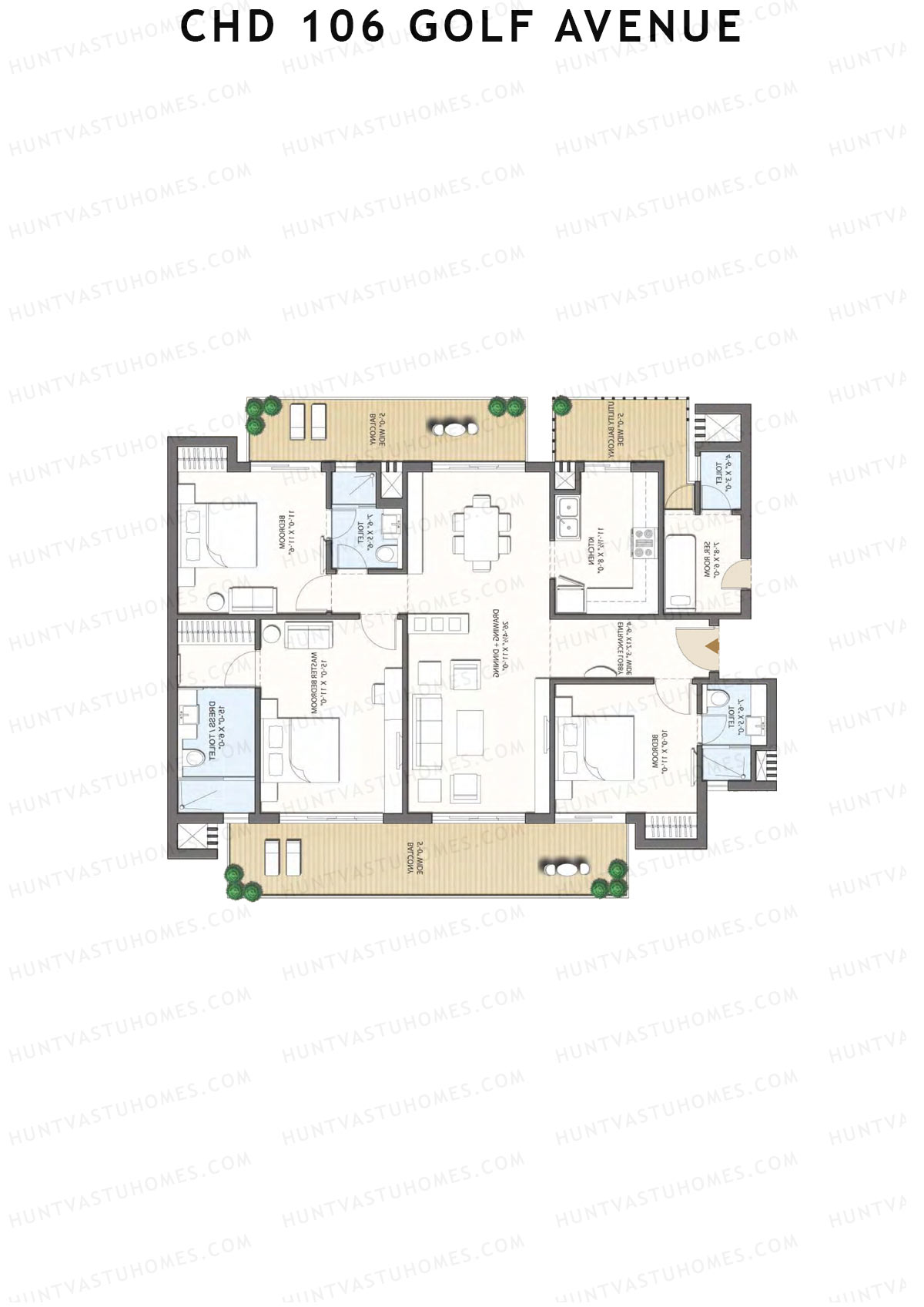 CHD 106 Golf Avenue Tower 4 Unit 4 Floor Plan