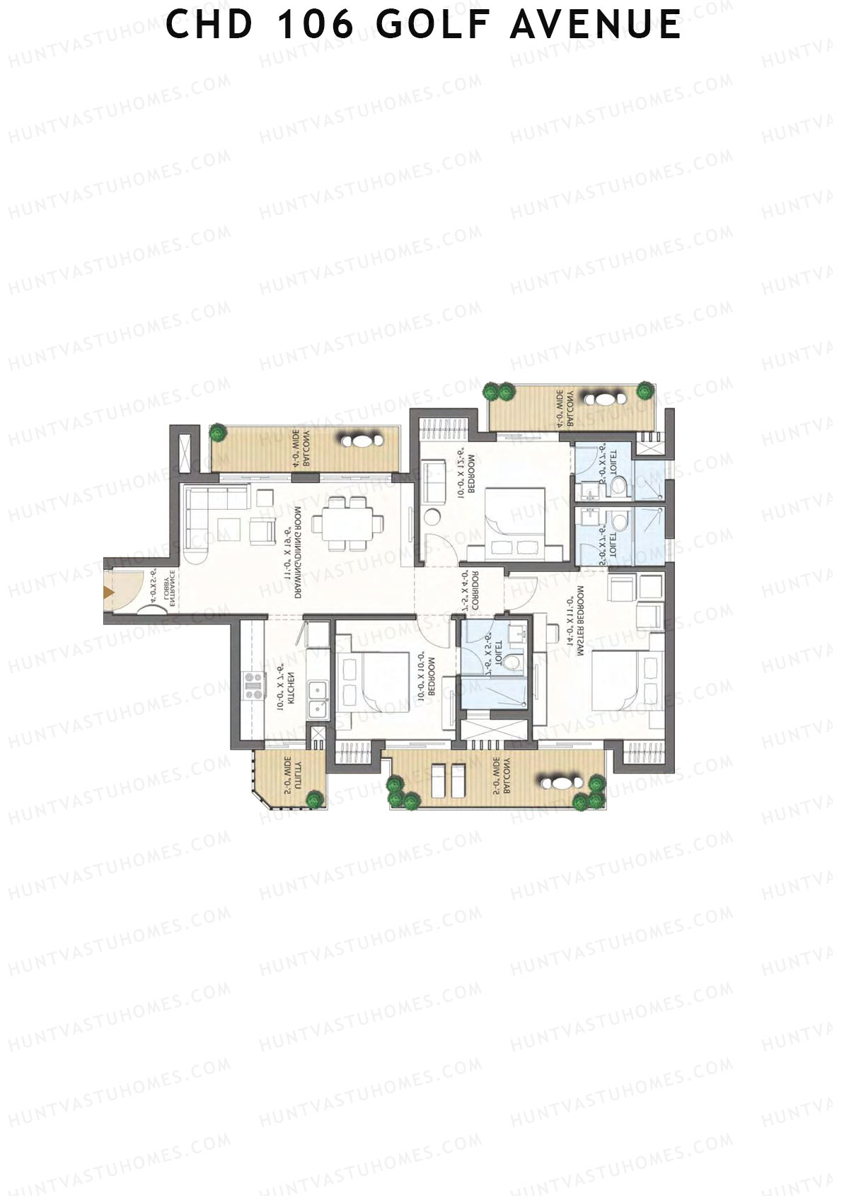 CHD 106 Golf Avenue Tower 6 Unit 1 (Type C) Floor Plan