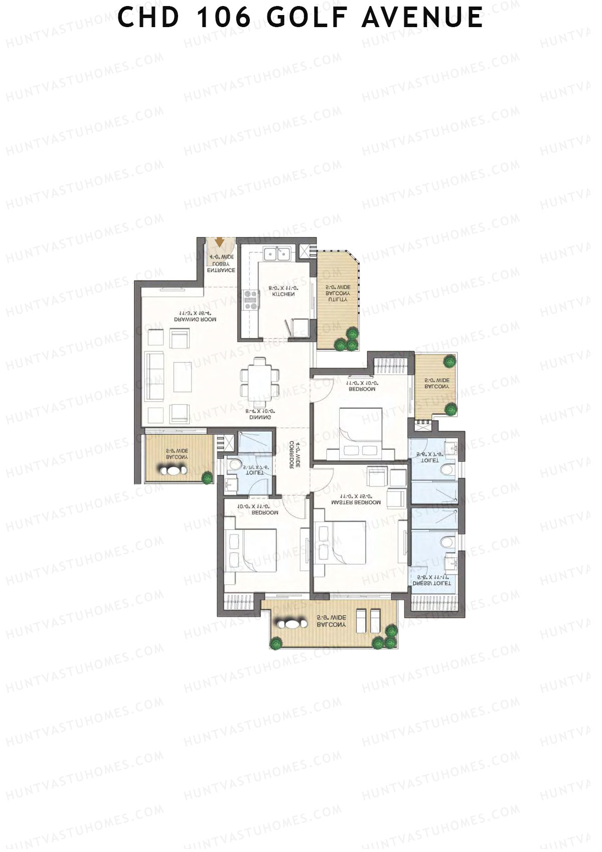 CHD 106 Golf Avenue Tower 6 Unit 2 (Type 2) Floor Plan