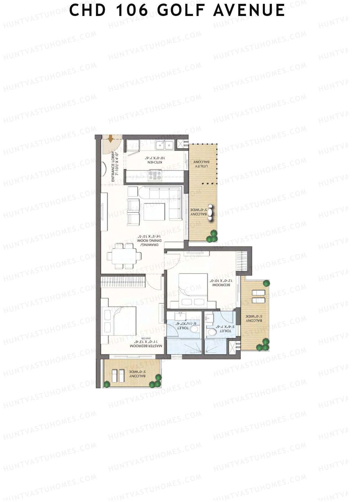 CHD 106 Golf Avenue Tower 7 Unit 1 Floor Plan