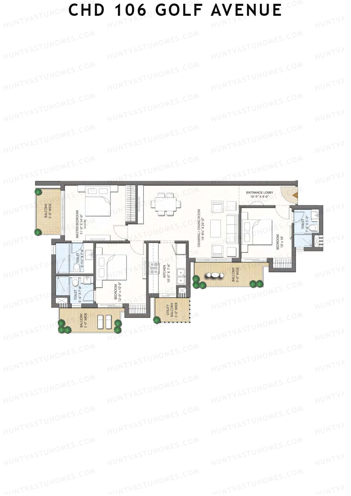 CHD 106 Golf Avenue Tower 7 Unit 3 Floor Plan