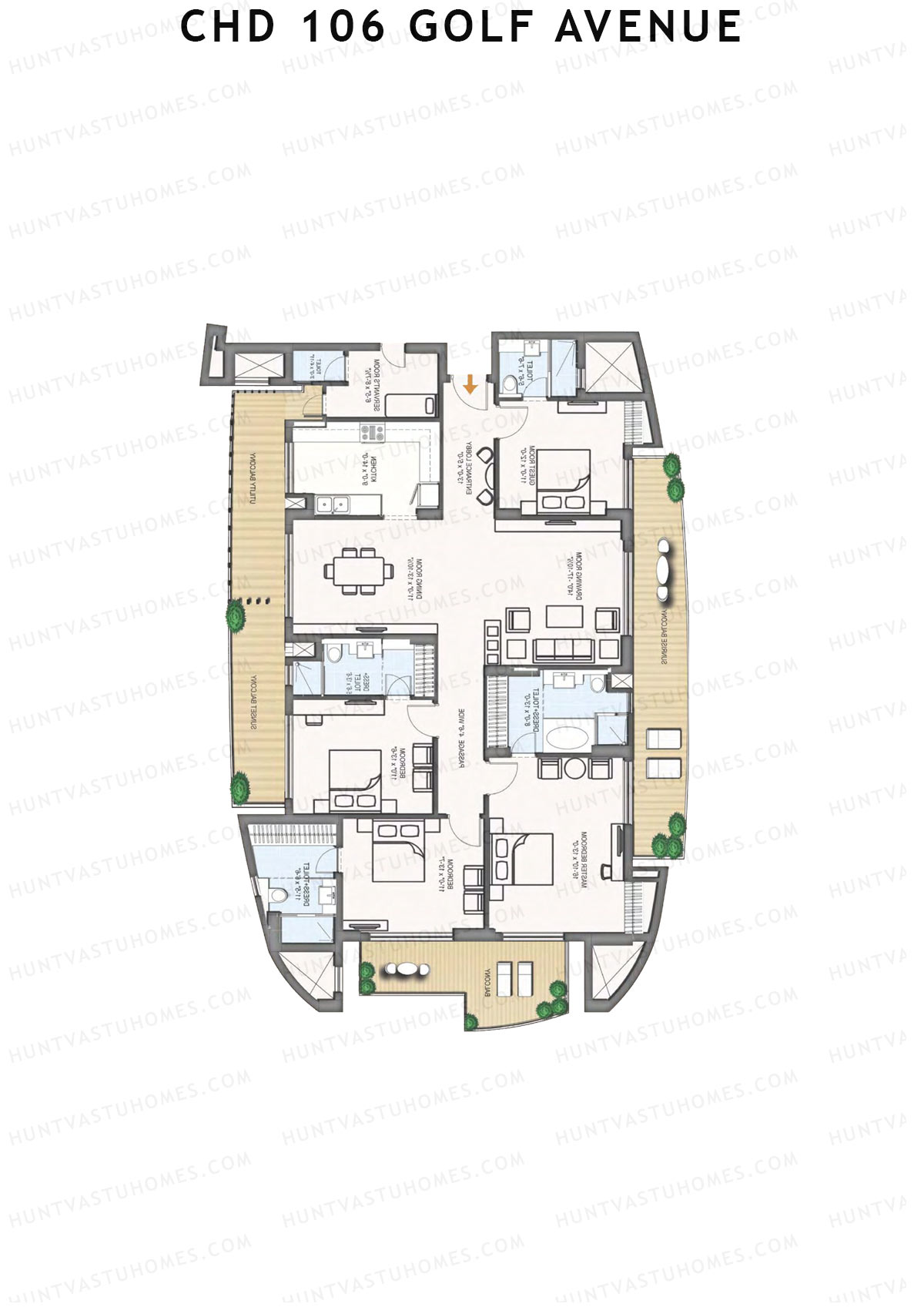 CHD 106 Golf Avenue Tower 8 Unit 1 Floor Plan