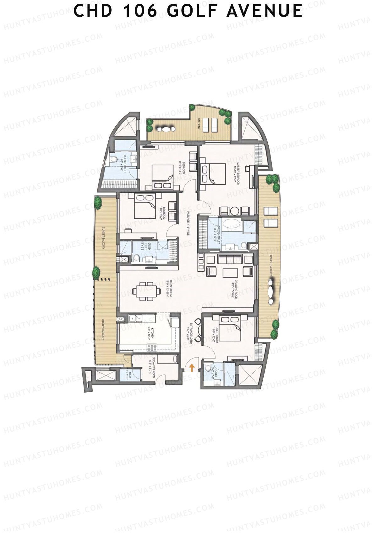 CHD 106 Golf Avenue Tower 9 Unit 2 Floor Plan