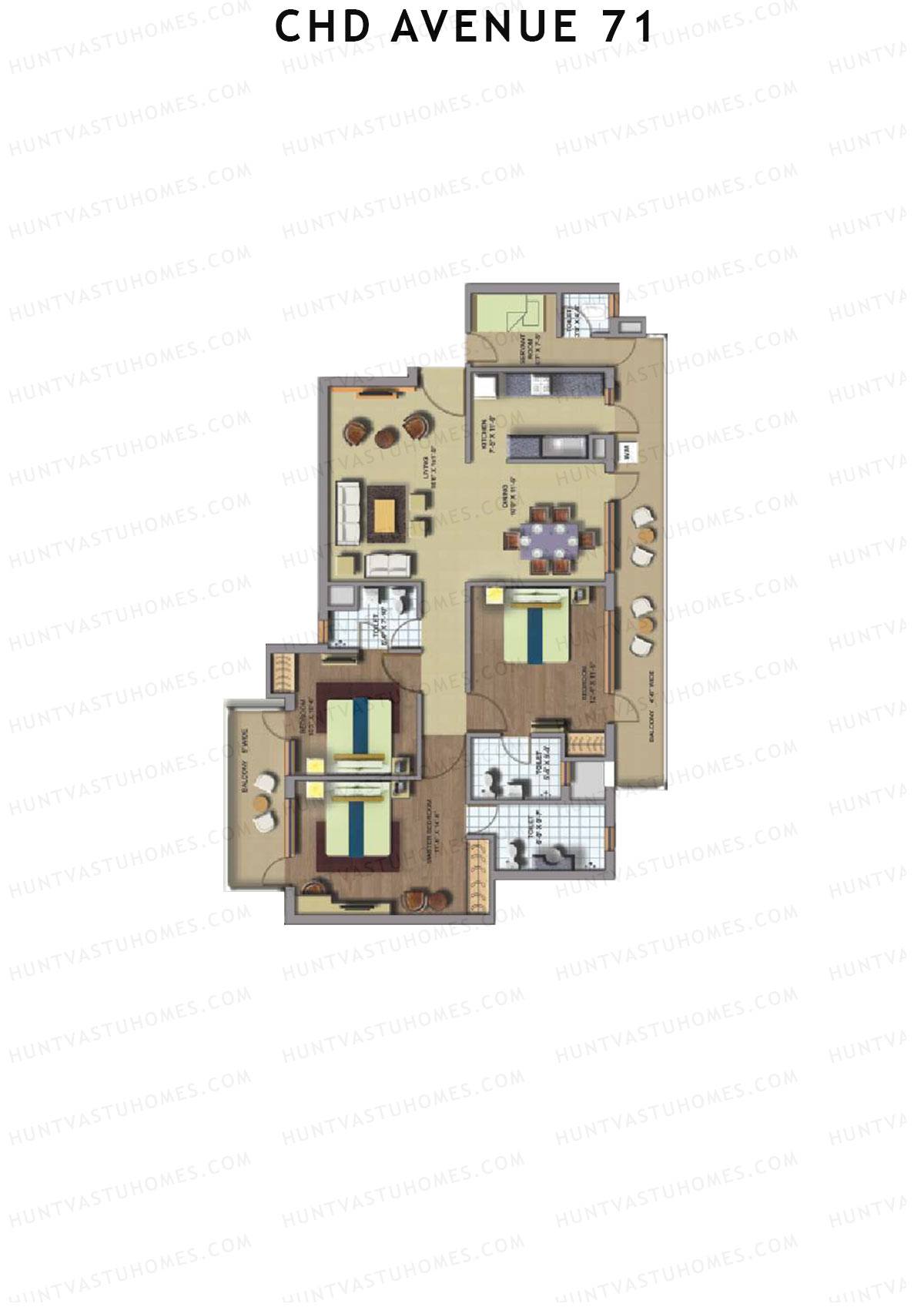 CHD Avenue 71 Tower 11 Unit 1 Floor Plan