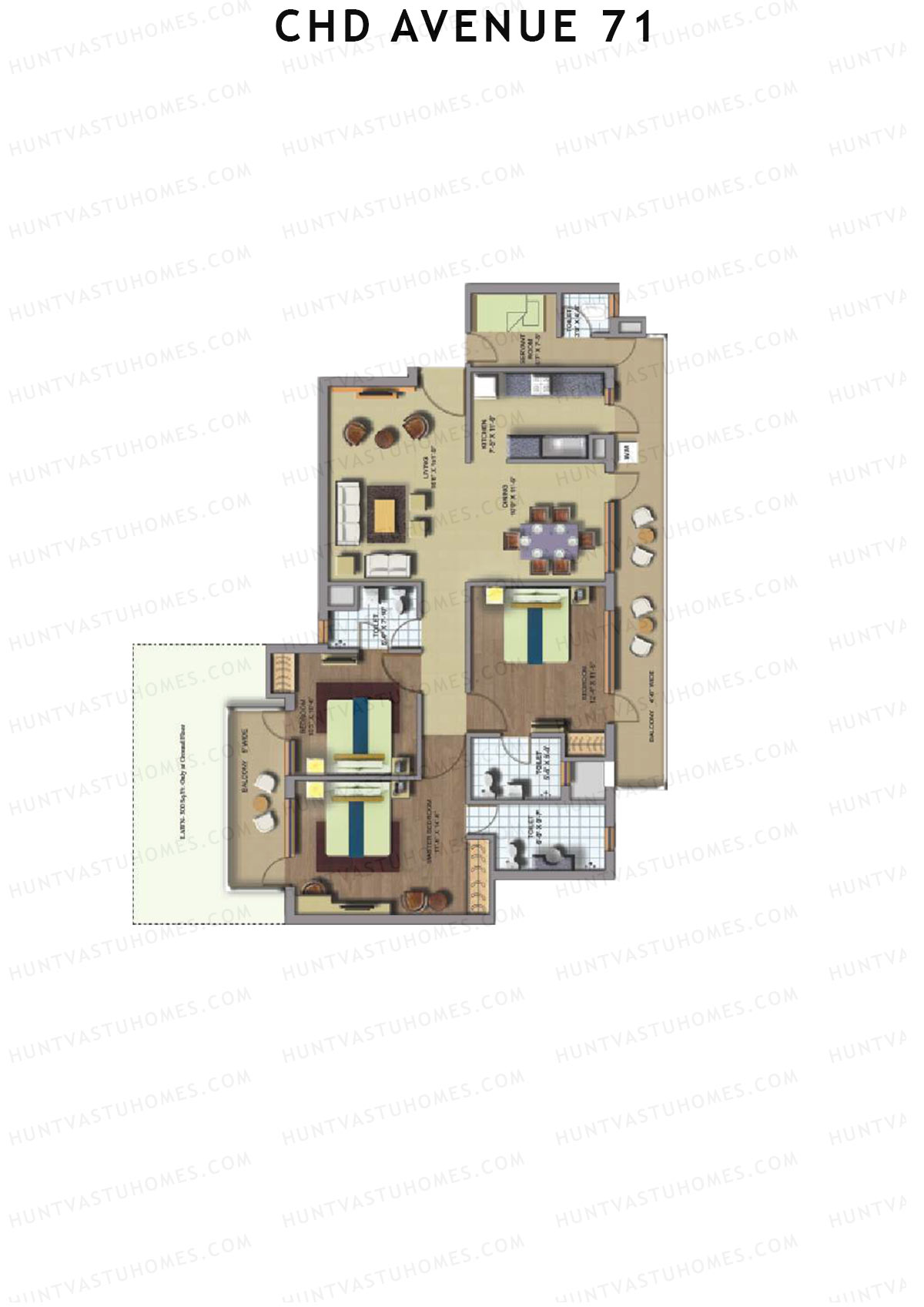 CHD Avenue 71 Tower 11 Unit 1 Floor Plan