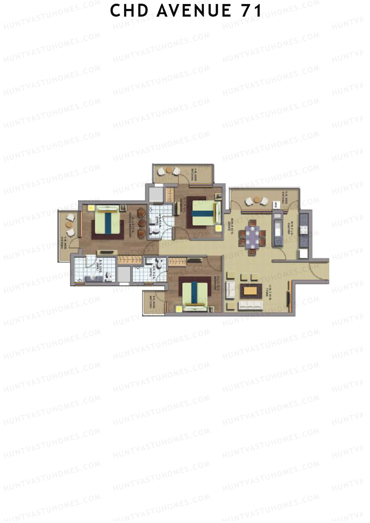 CHD Avenue 71 Tower 11 Unit 3 Floor Plan