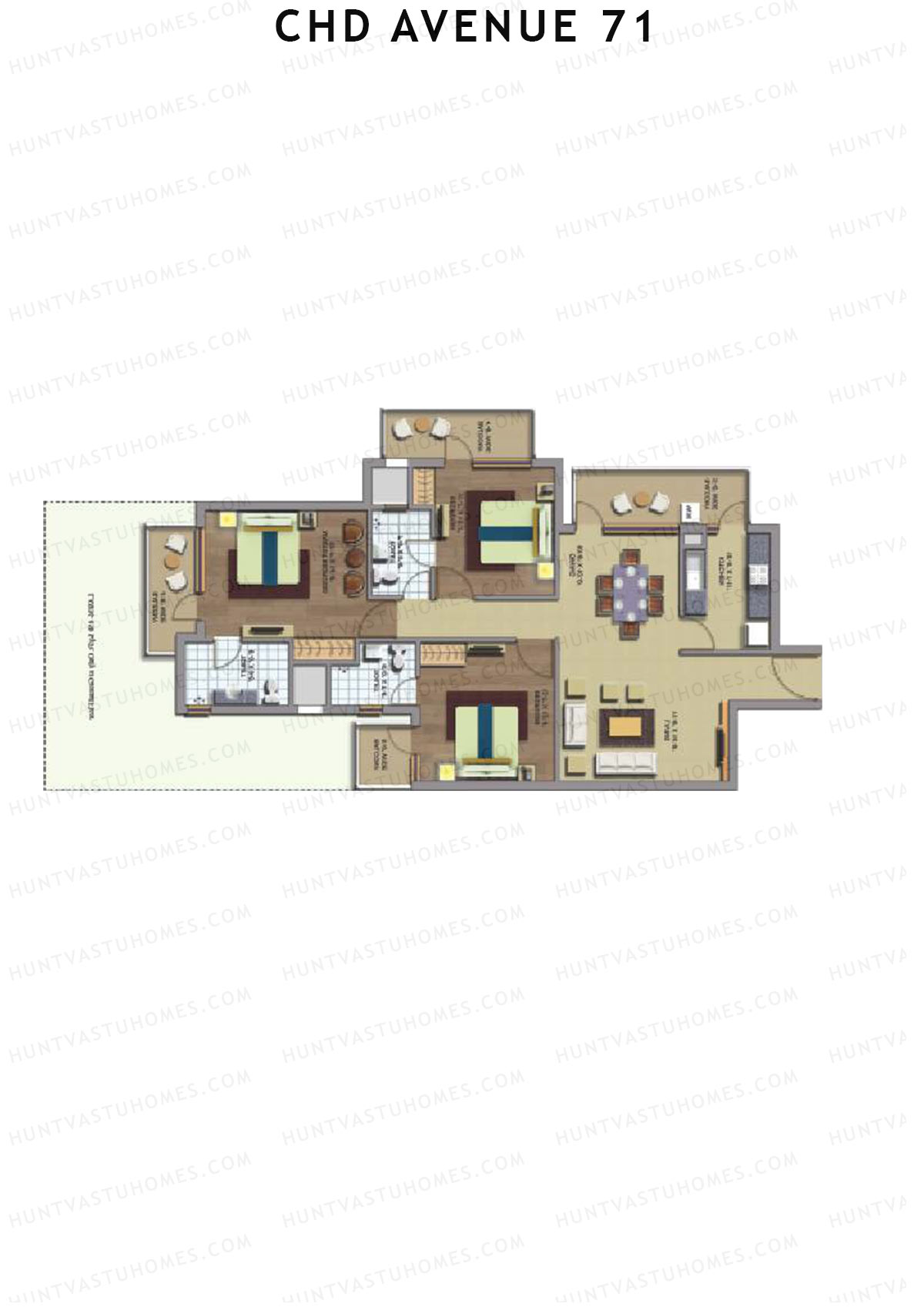 CHD Avenue 71 Tower 11 Unit 3 Floor Plan