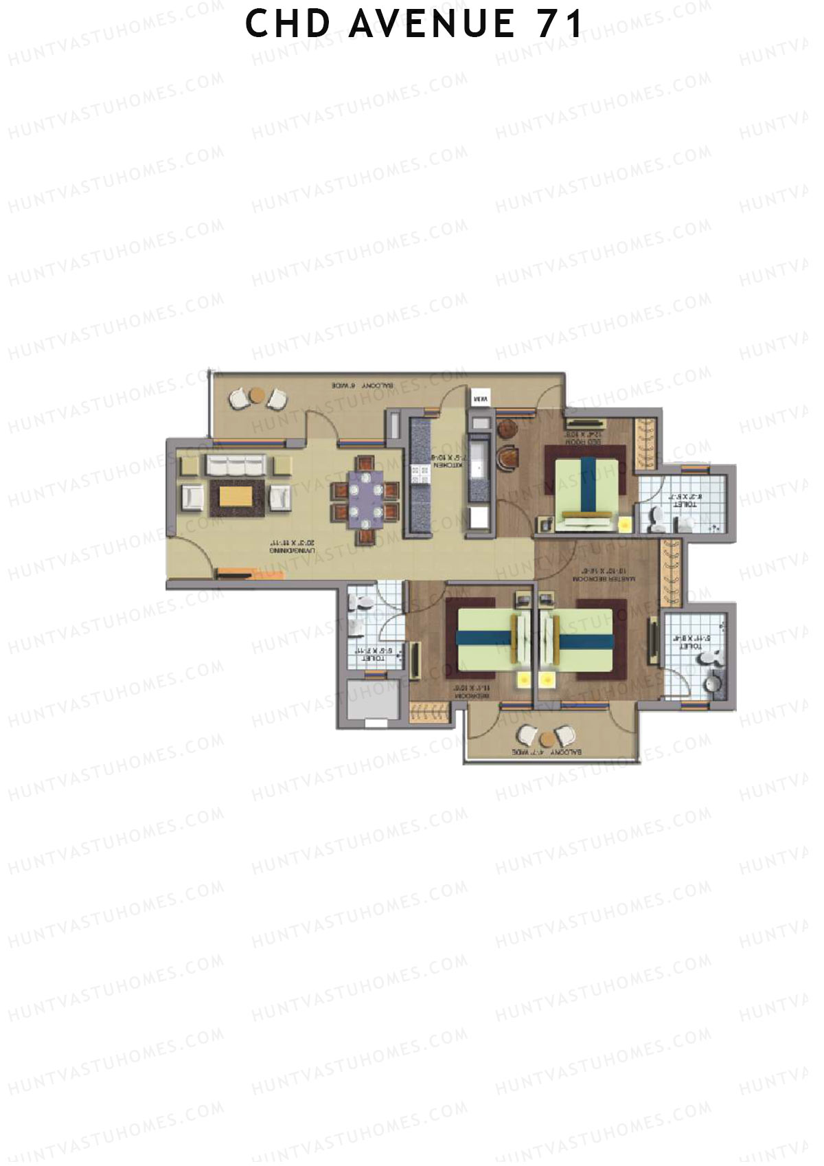 CHD Avenue 71 Tower 15 Unit 1  Floor Plan