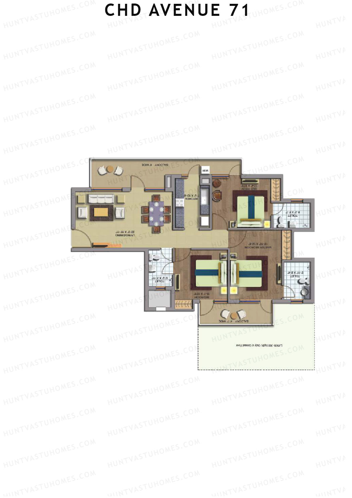 CHD Avenue 71 Tower 15 Unit 1  Floor Plan