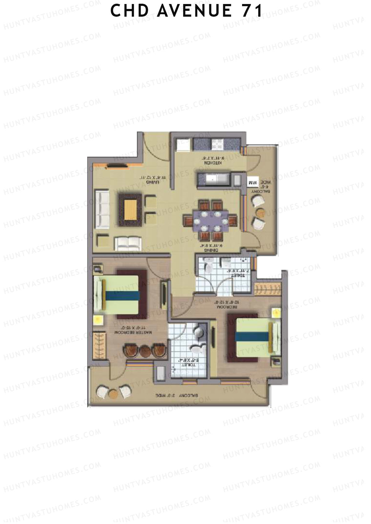 CHD Avenue 71 Tower 16 Unit 2  Floor Plan