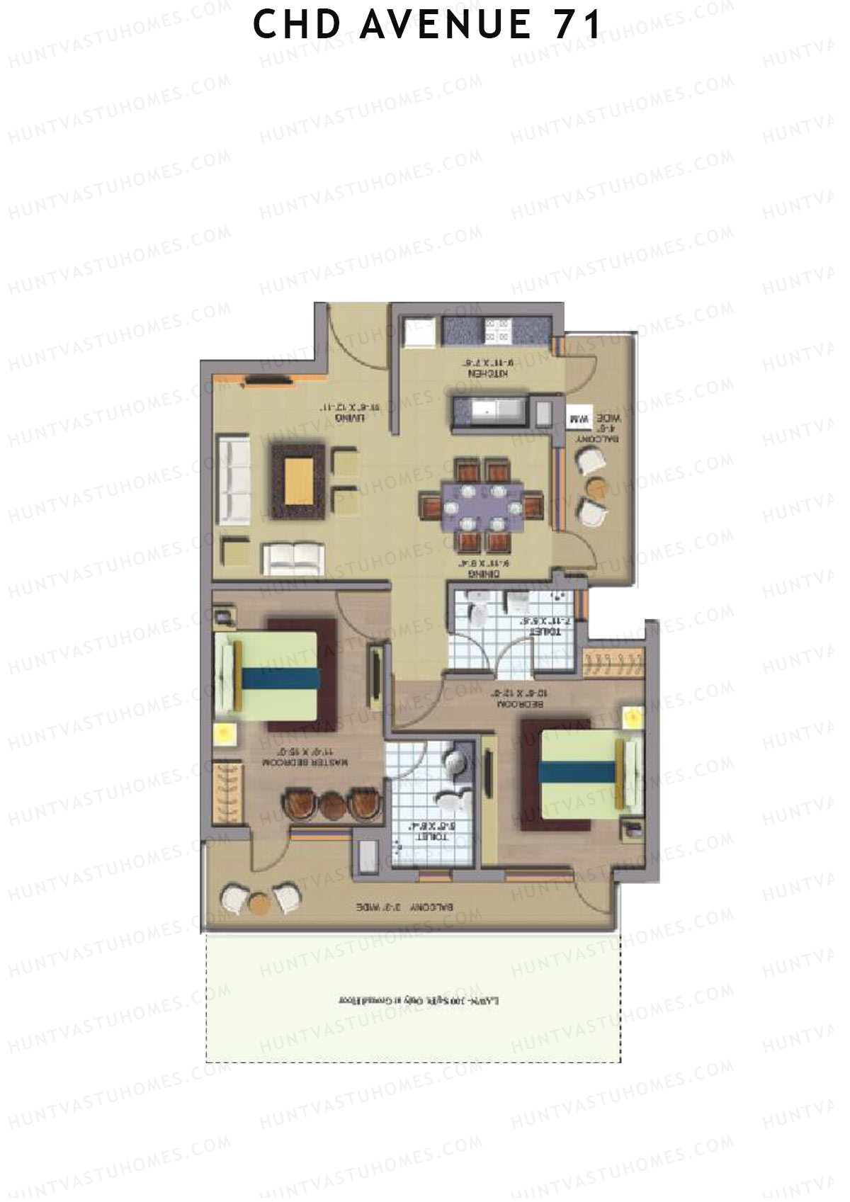 CHD Avenue 71 Tower 16 Unit 2  Floor Plan