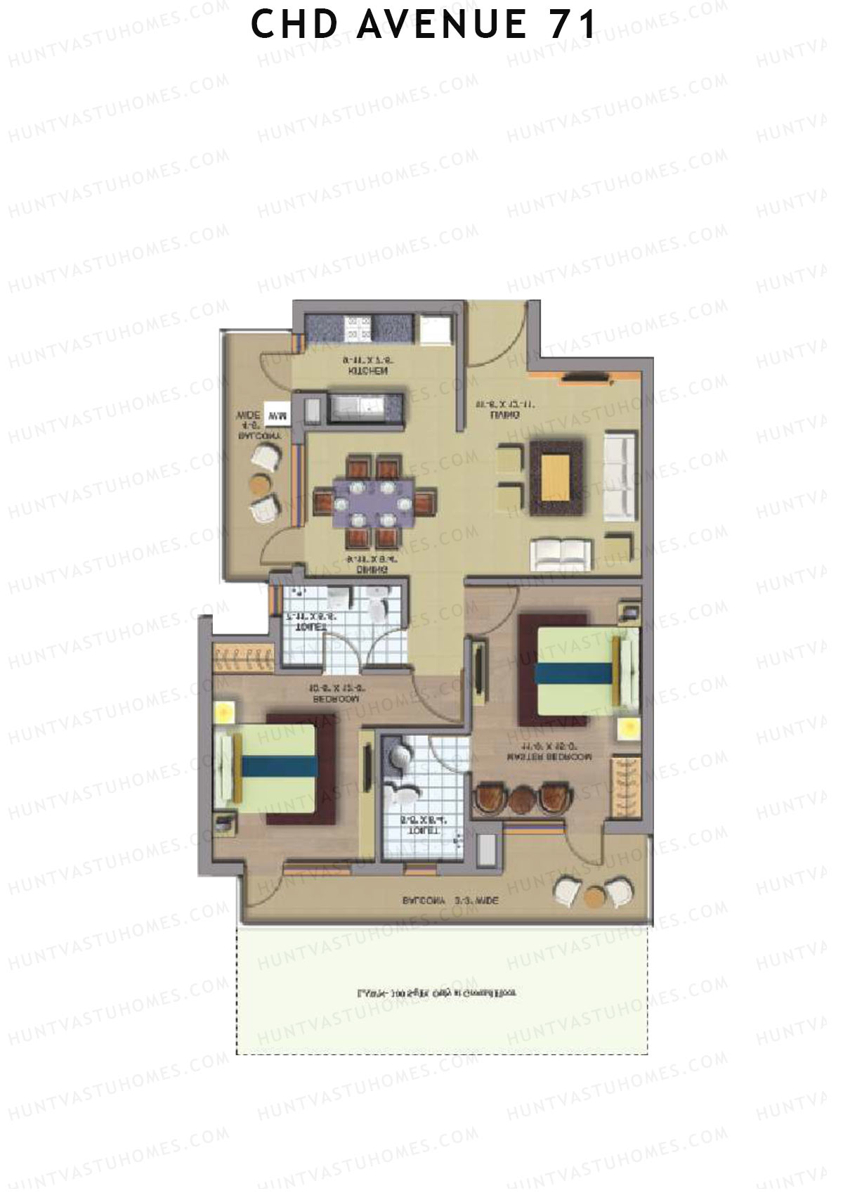 CHD Avenue 71 Tower 16 Unit 3  Floor Plan
