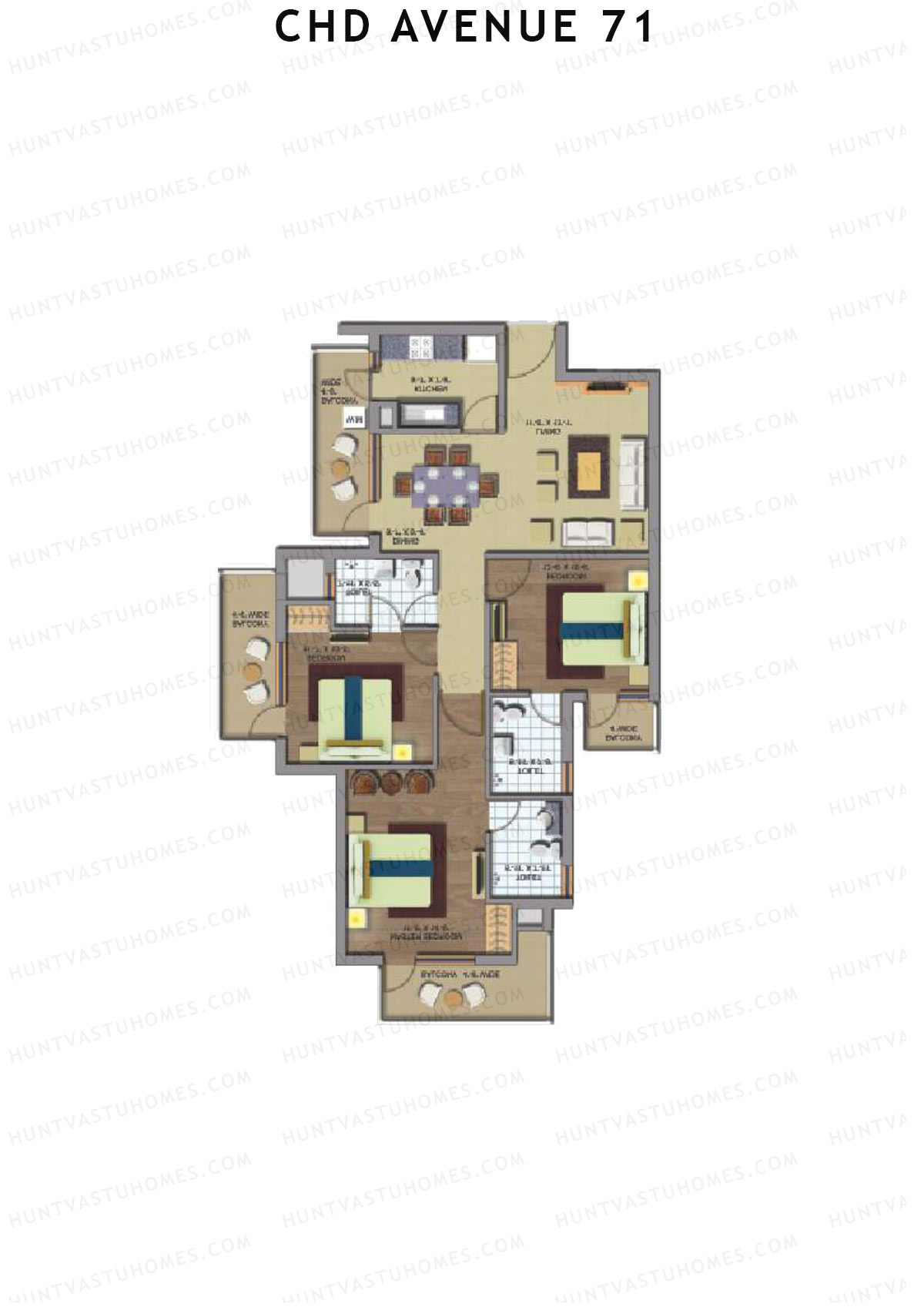 CHD Avenue 71 Tower 17 Unit 3  Floor Plan