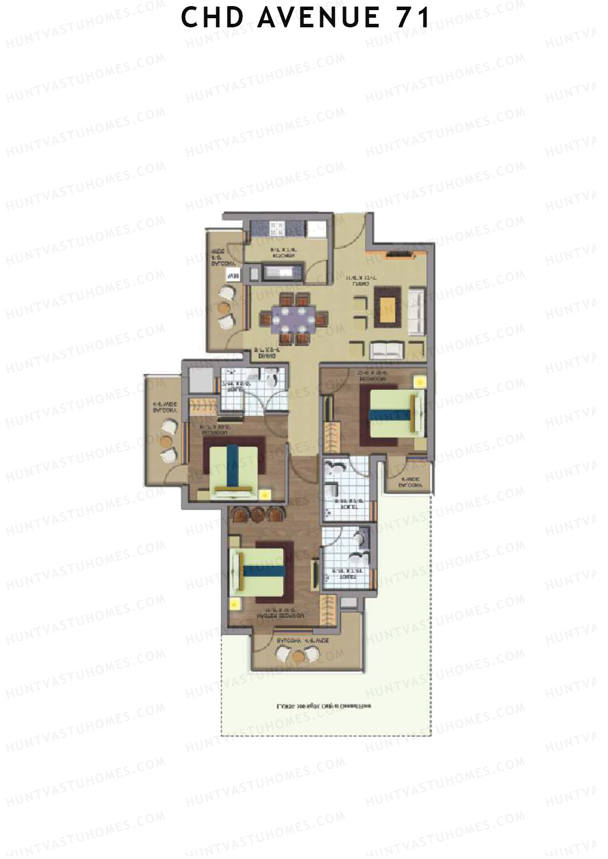 CHD Avenue 71 Tower 17 Unit 3  Floor Plan