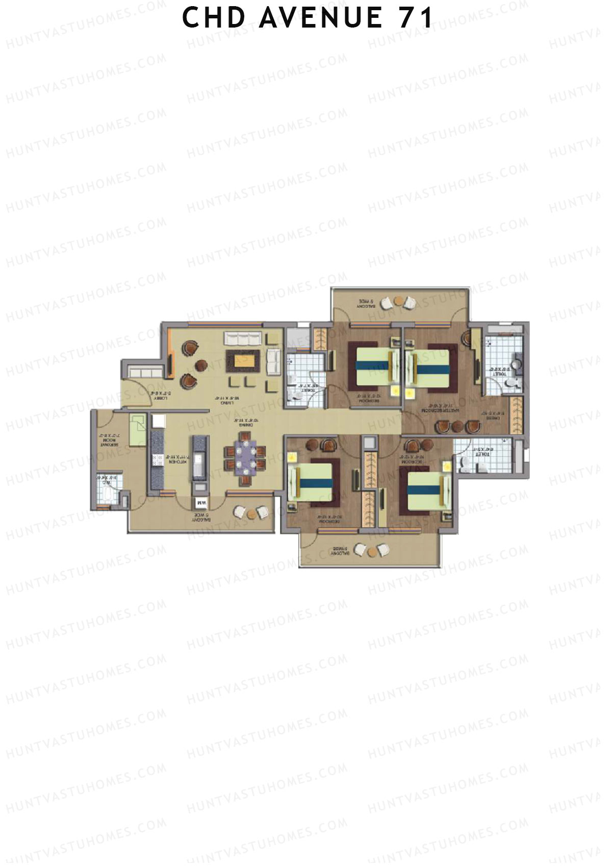 CHD Avenue 71 Tower 1 Unit 1  Floor Plan