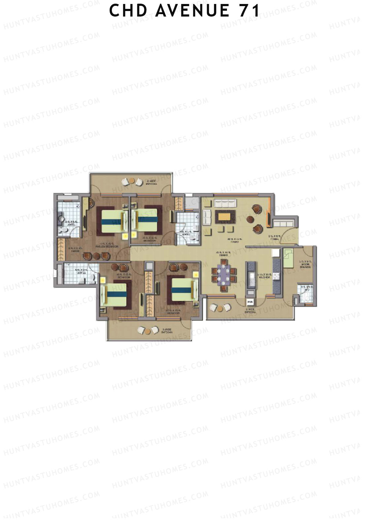 CHD Avenue 71 Tower 1 Unit 2  Floor Plan