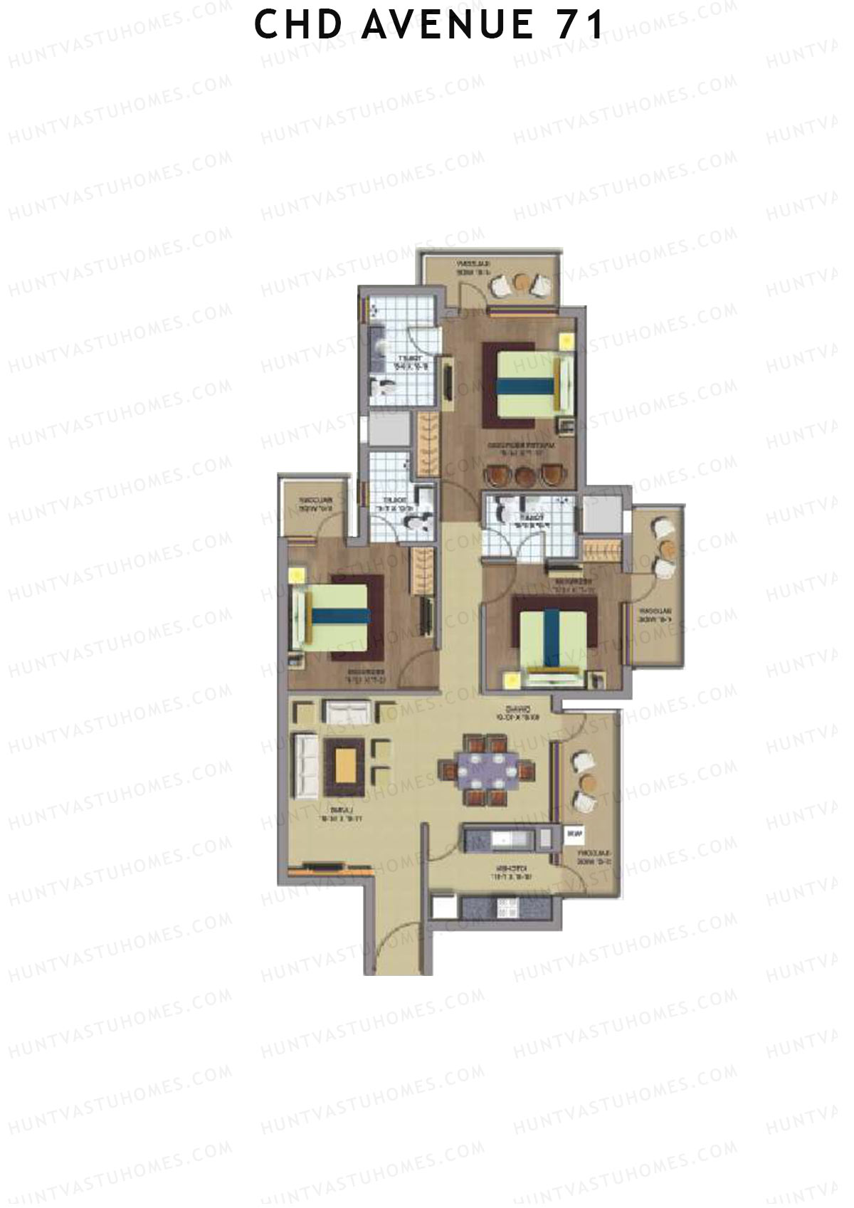 CHD Avenue 71 Tower 2 Unit 3  Floor Plan