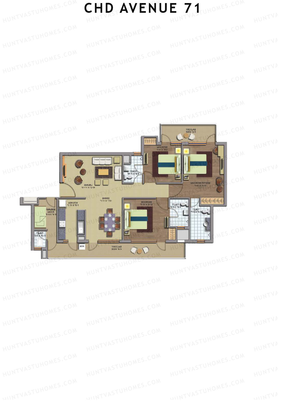 CHD Avenue 71 Tower 8 Unit 3 Floor Plan