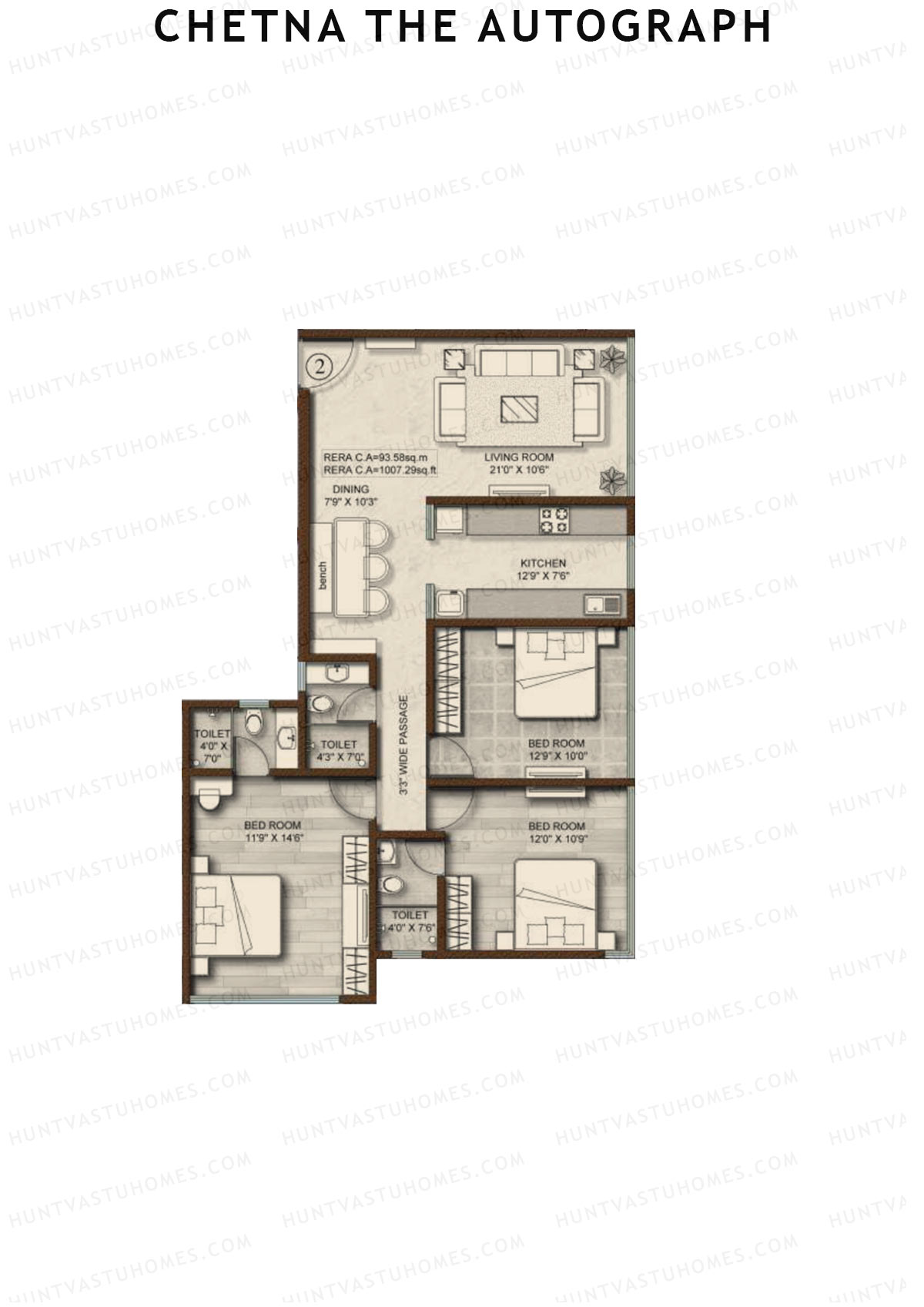 Chetna The Autograph Block A Unit 2 Floor Plan