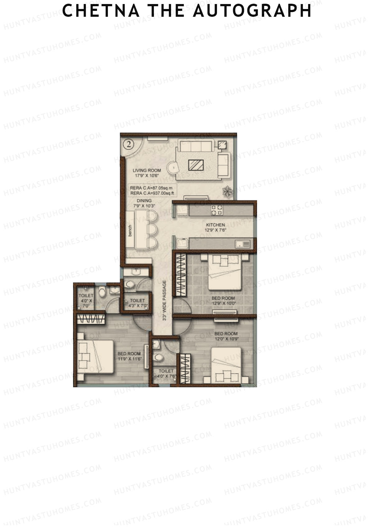 Chetna The Autograph Block A Unit 2 Floor Plan