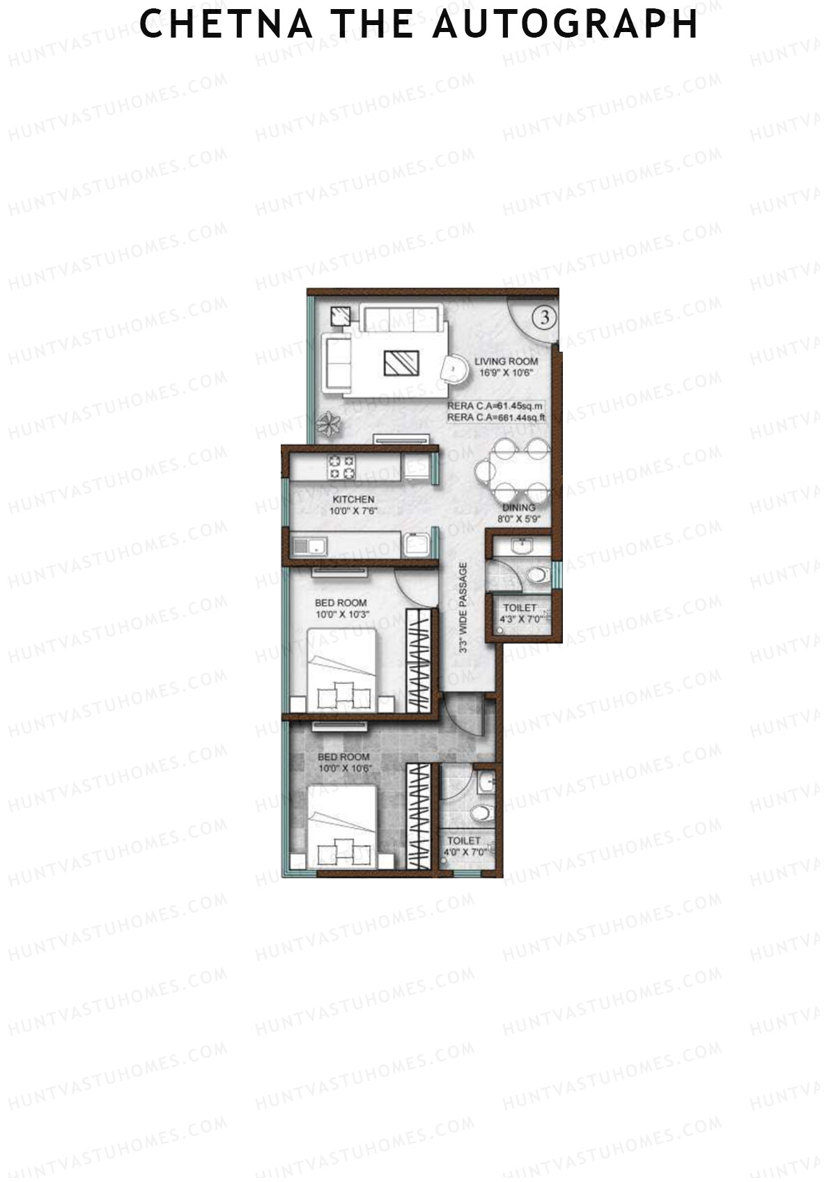 Chetna The Autograph Block A Unit 3 Floor Plan
