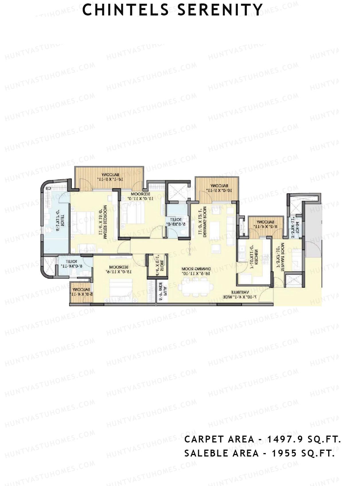 Chintels Serenity Tower 1 Unit 1 Floor Plan