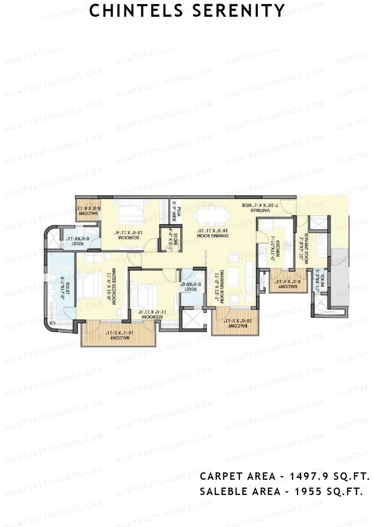 Chintels Serenity Tower 1 Unit 2 Floor Plan