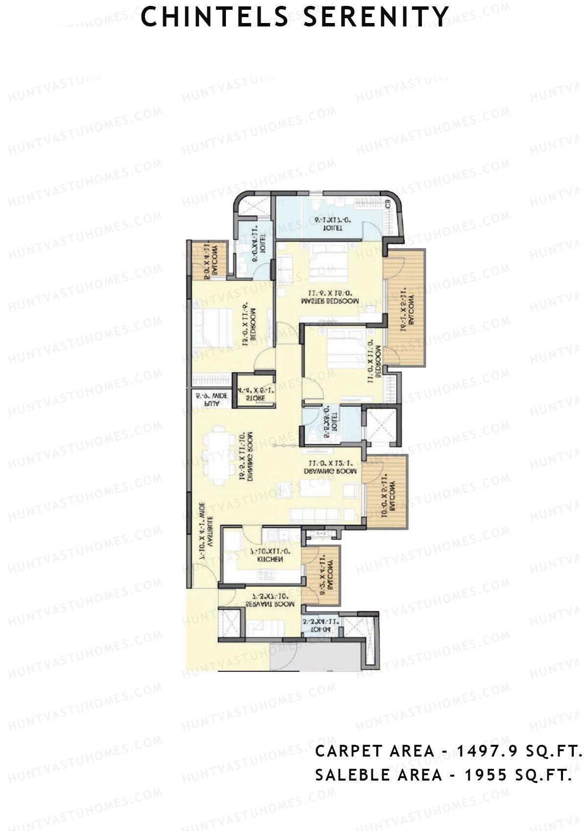 Chintels Serenity Tower 2 Unit 1 Floor Plan