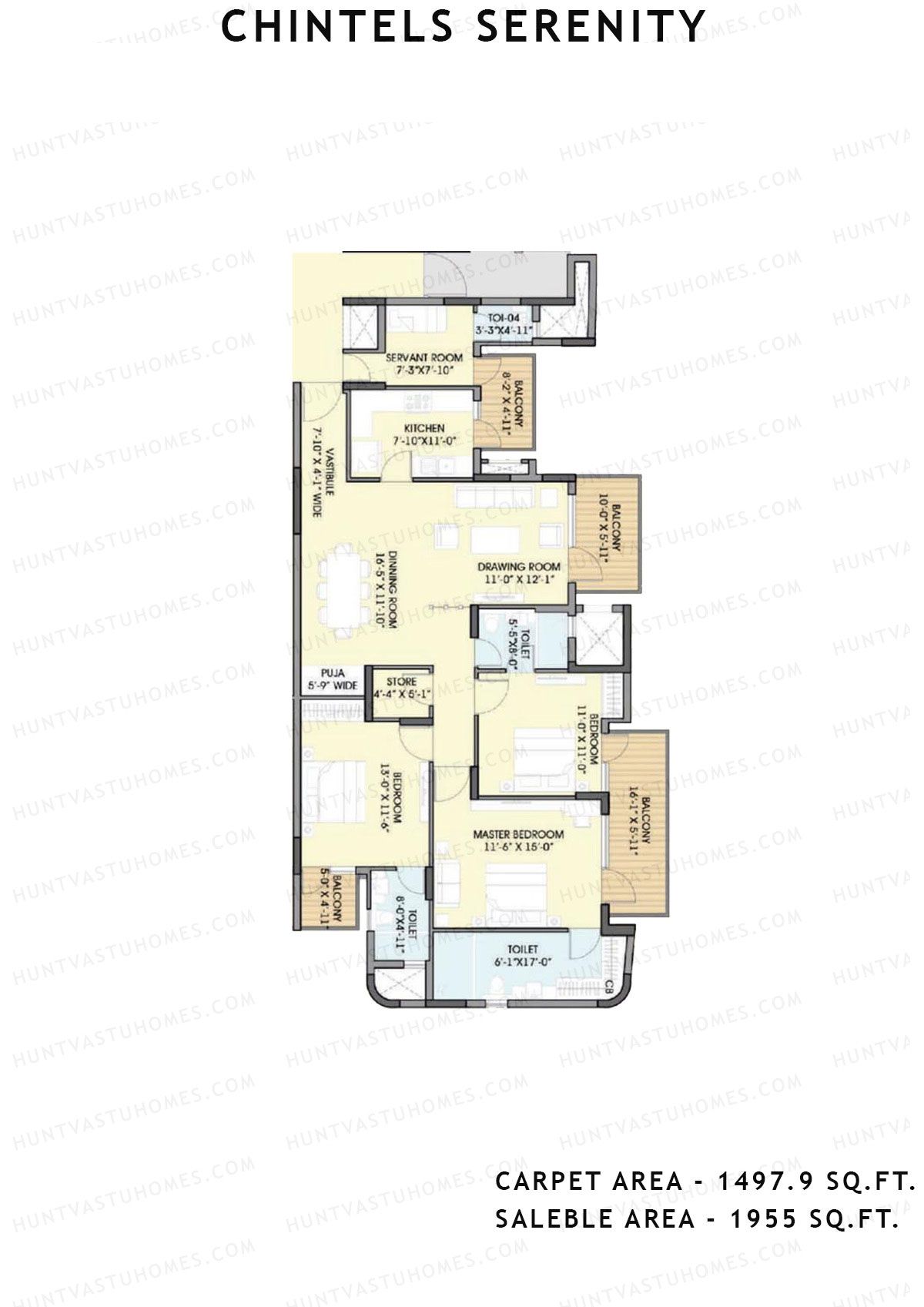Chintels Serenity Tower 2 Unit 3 Floor Plan
