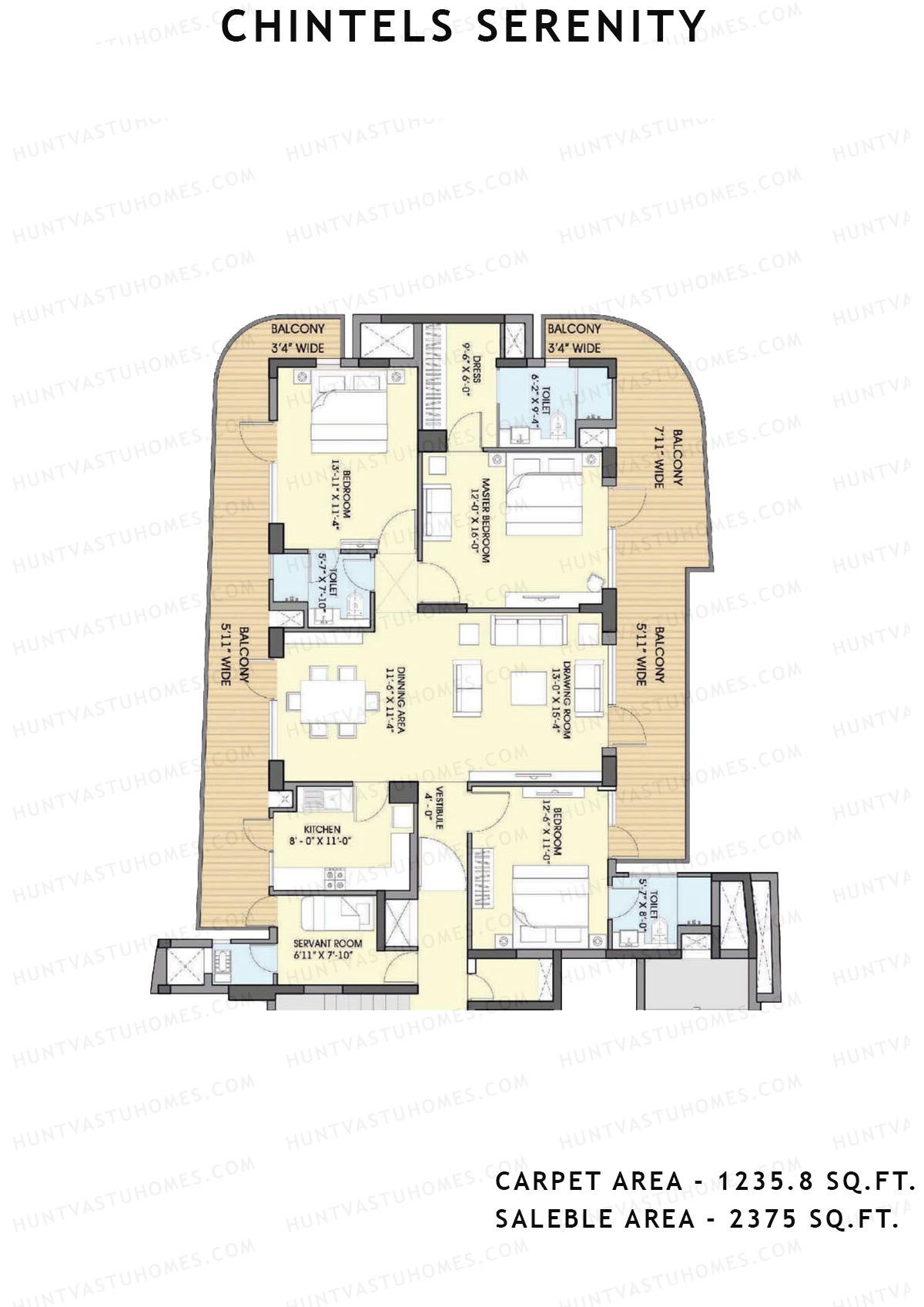 Chintels Serenity Tower 4 Unit 1 Floor Plan