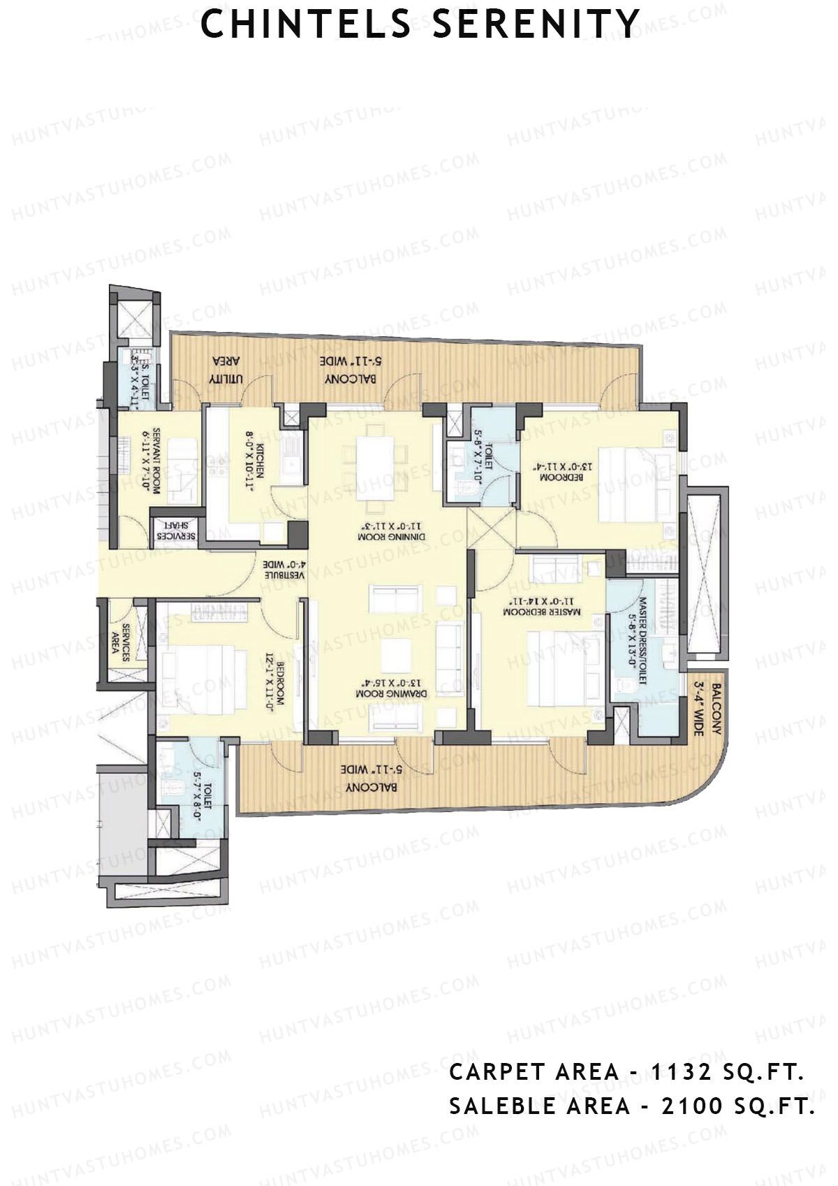 Chintels Serenity Tower 5 Unit 1 Floor Plan