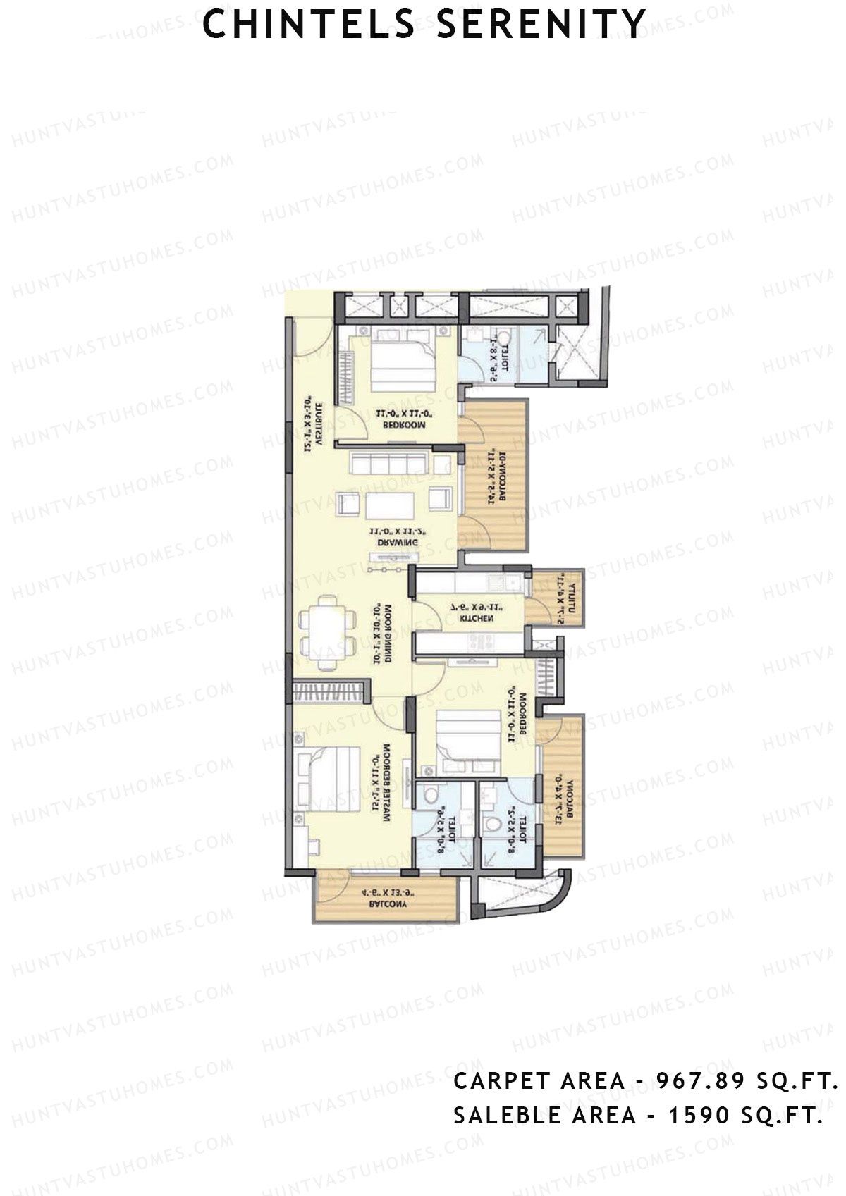 Chintels Serenity Tower 8 Unit 2 Floor Plan
