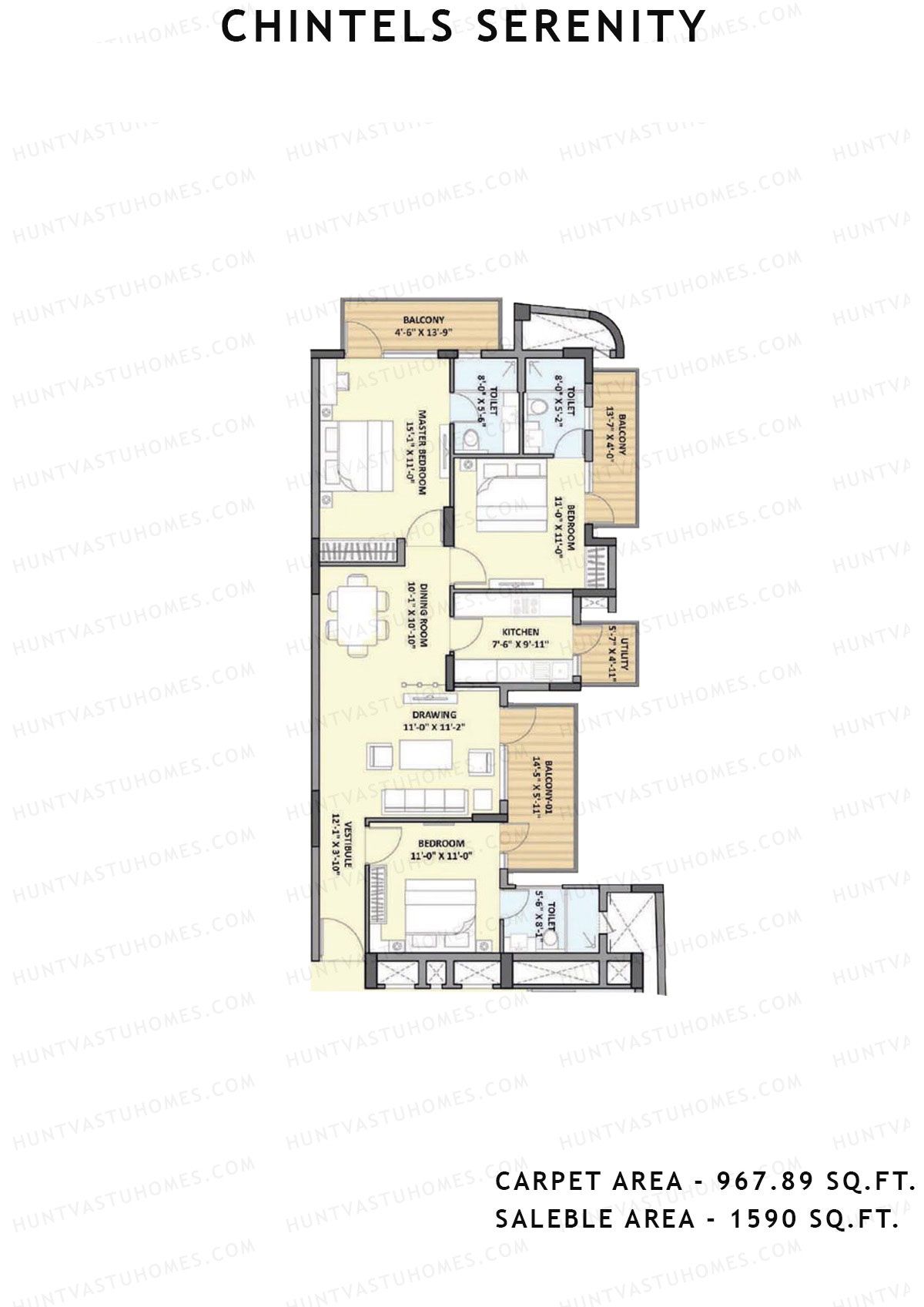 Chintels Serenity Tower 8 Unit 4 Floor Plan