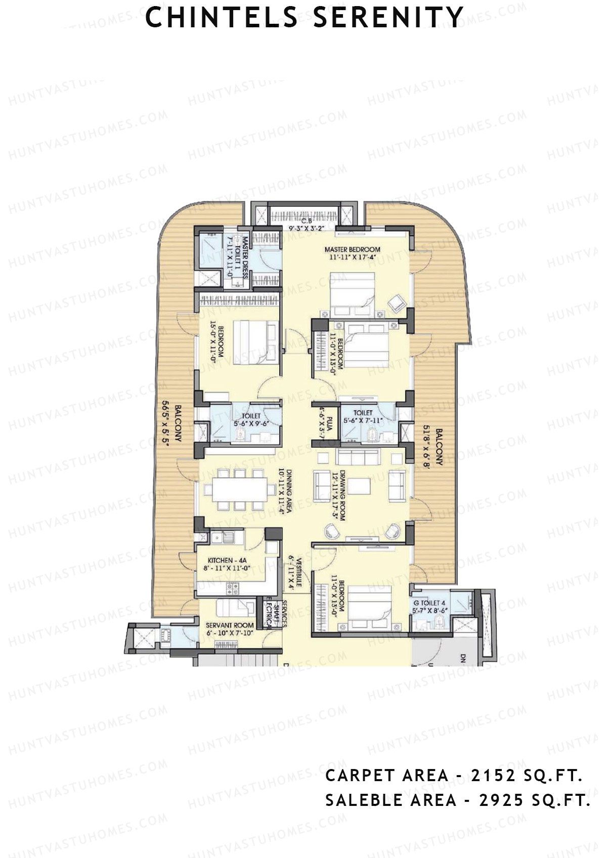 Chintels Serenity Tower 3 Unit 1 Floor Plan