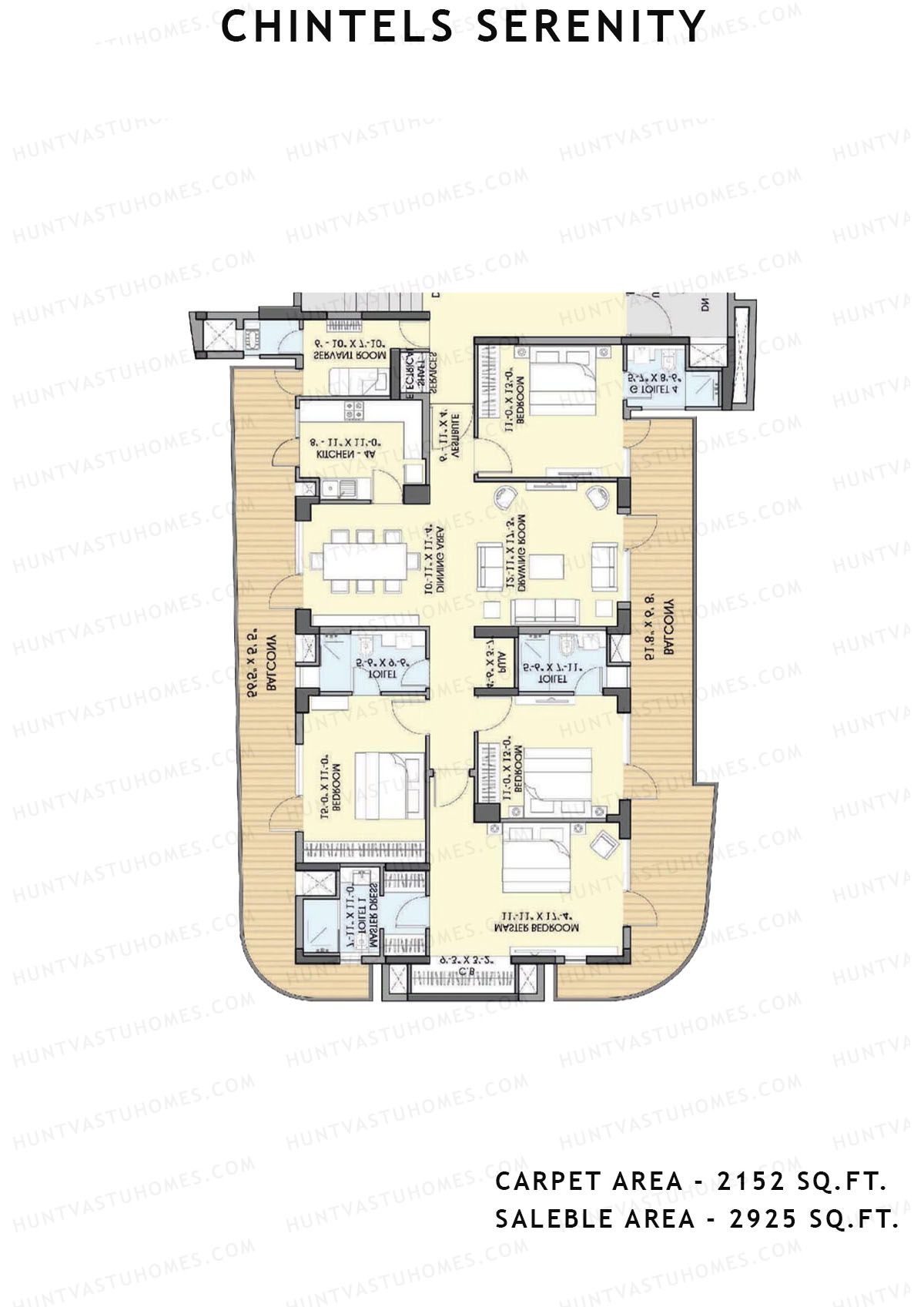 Chintels Serenity Tower 3 Unit 2 Floor Plan