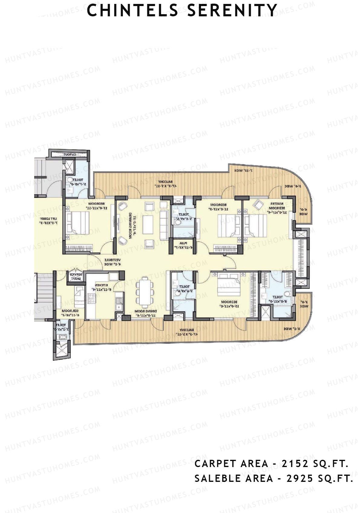 Chintels Serenity Tower 9 Unit 2 Floor Plan