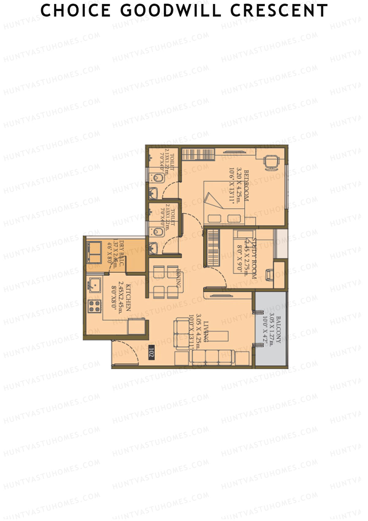 Choice Goodwill Crescent Wing A Unit 2 Floor Plan